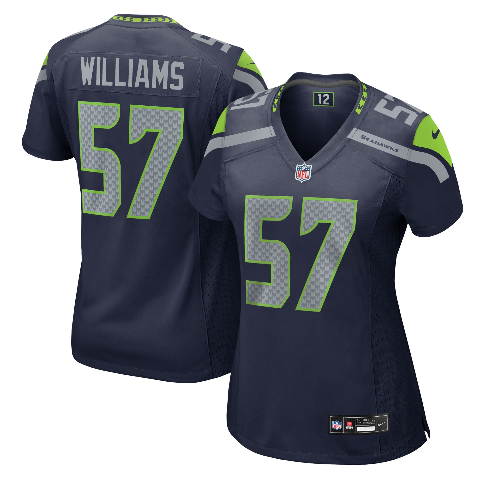 Women's Seattle Seahawks Connor Williams College Navy Team Game Jersey JS9590 Saliibo