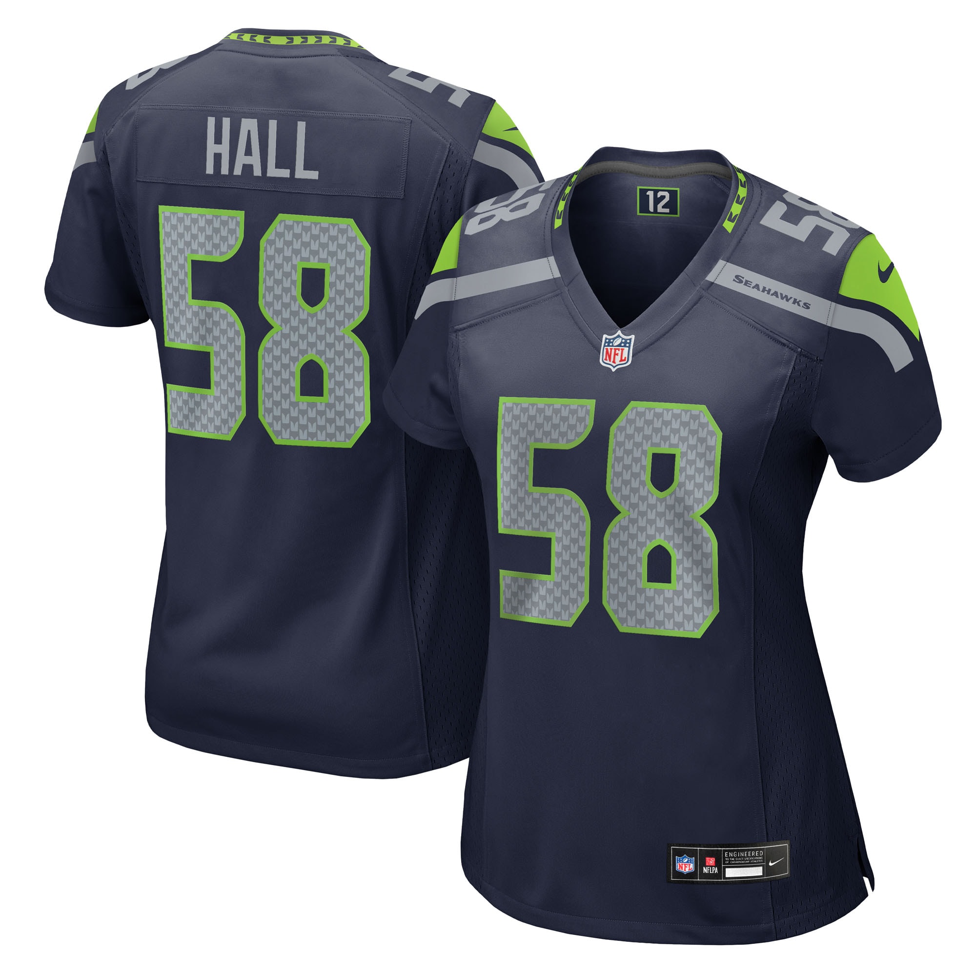 Women's Seattle Seahawks Derick Hall College Navy Team Game Jersey JS9941 Saliibo
