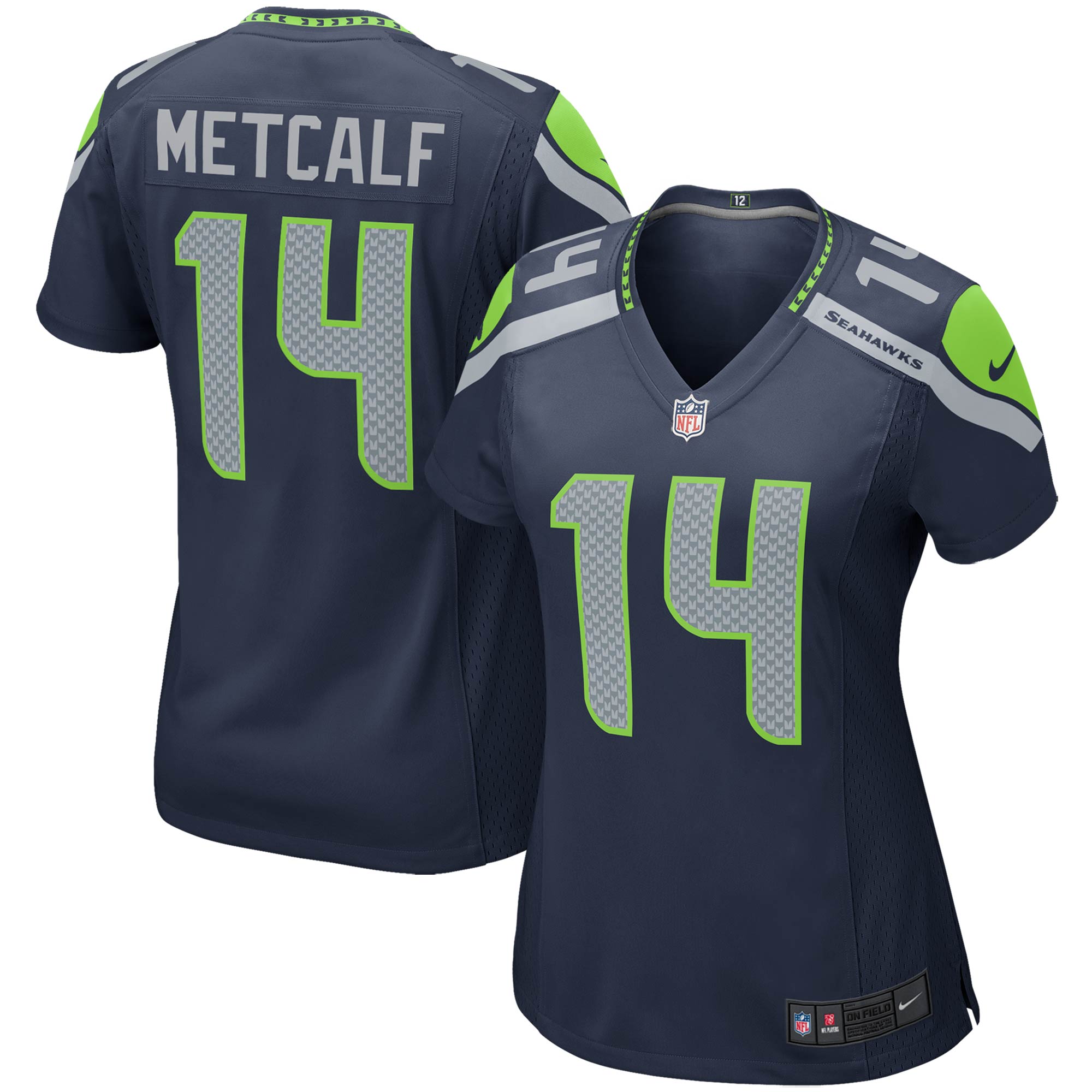 Women's Seattle Seahawks DK Metcalf College Navy Game Player Jersey JS3277 Saliibo