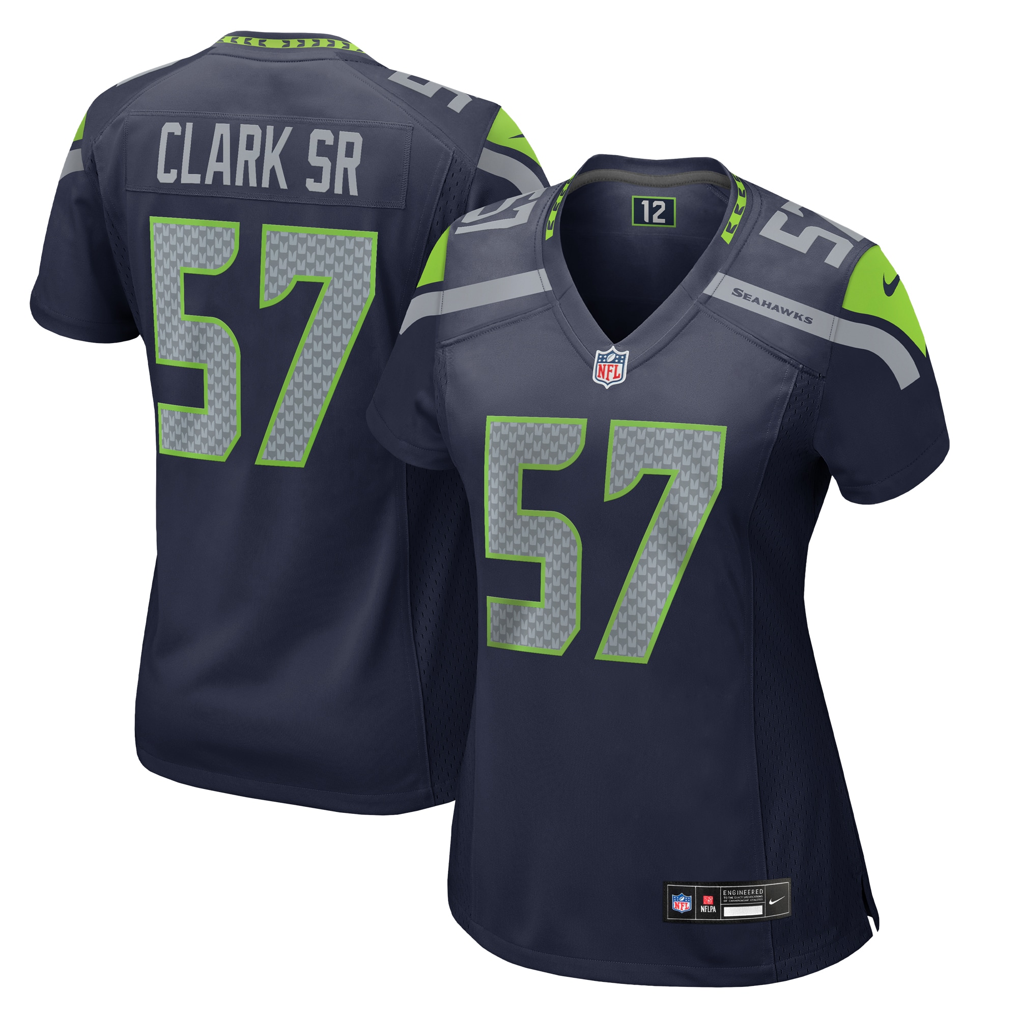 Women's Seattle Seahawks Frank Clark College Navy Game Jersey JS7639 Saliibo