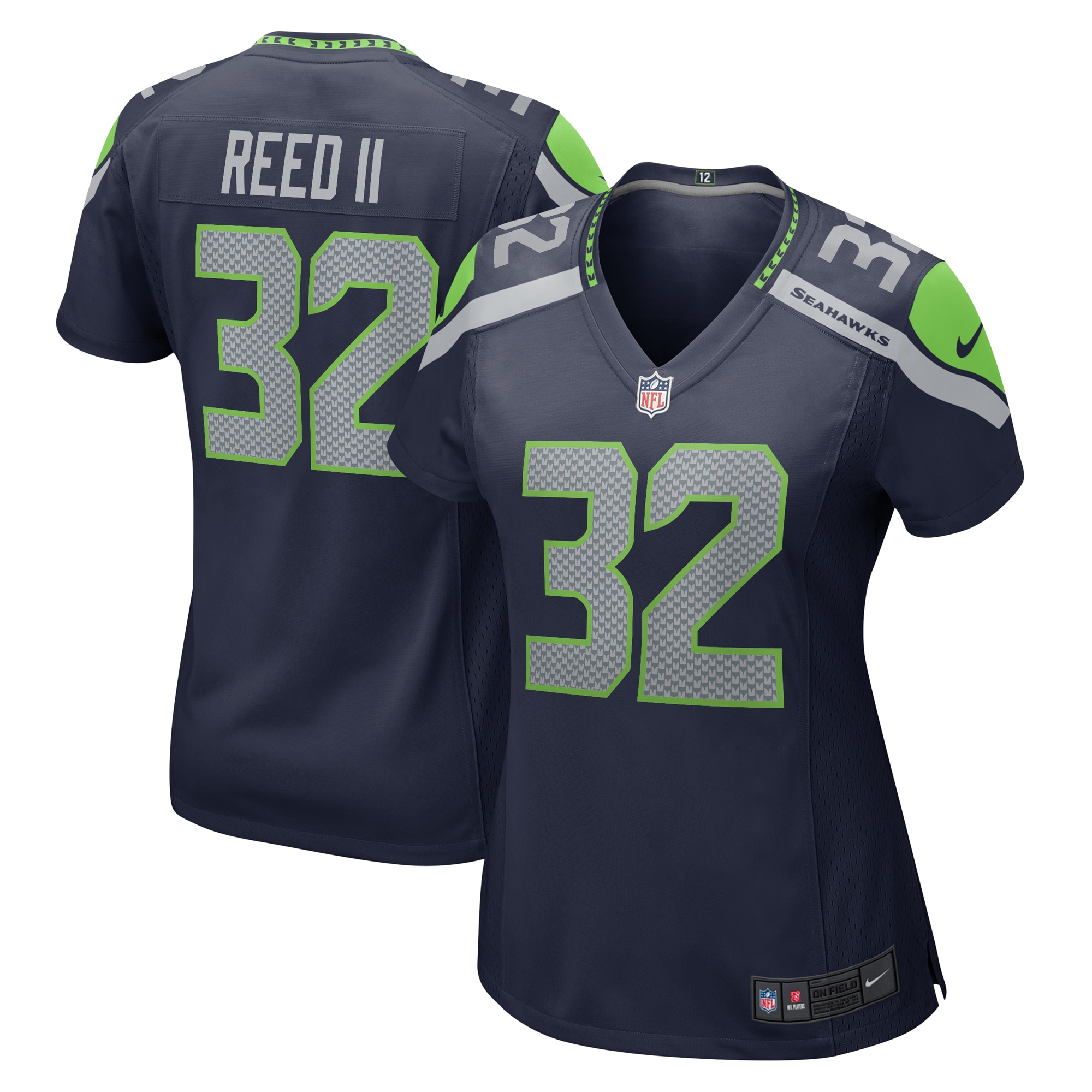 Women's Seattle Seahawks Jerrick Reed II College Navy Game Jersey JS2950 Saliibo