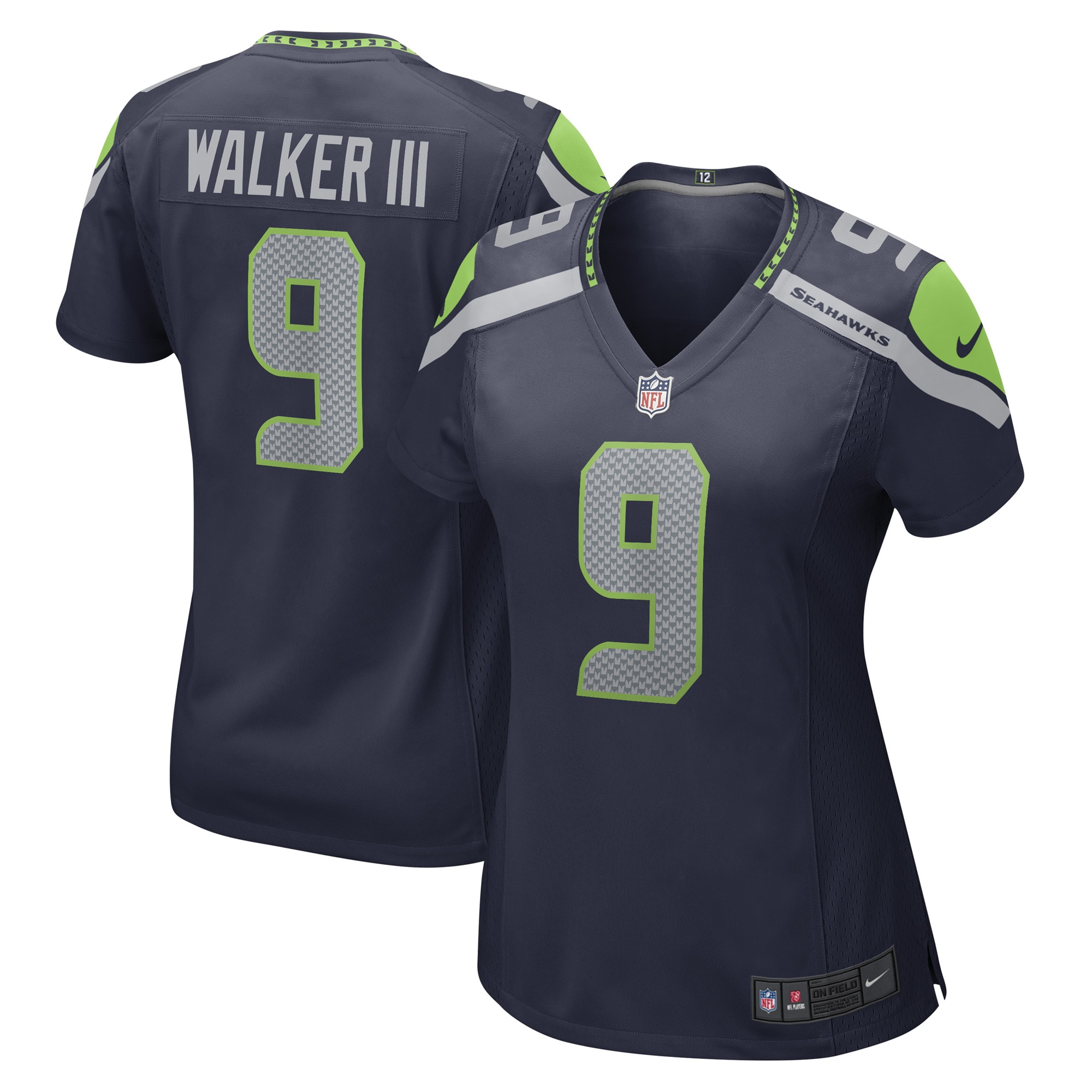 Women's Seattle Seahawks Kenneth Walker III Navy Player Jersey JS4185 Saliibo