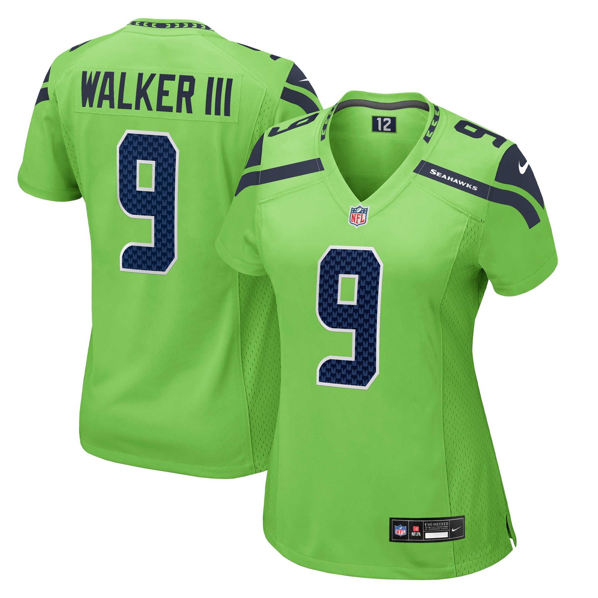 Women's Seattle Seahawks Kenneth Walker III Neon Green Game Jersey JS7706 Saliibo