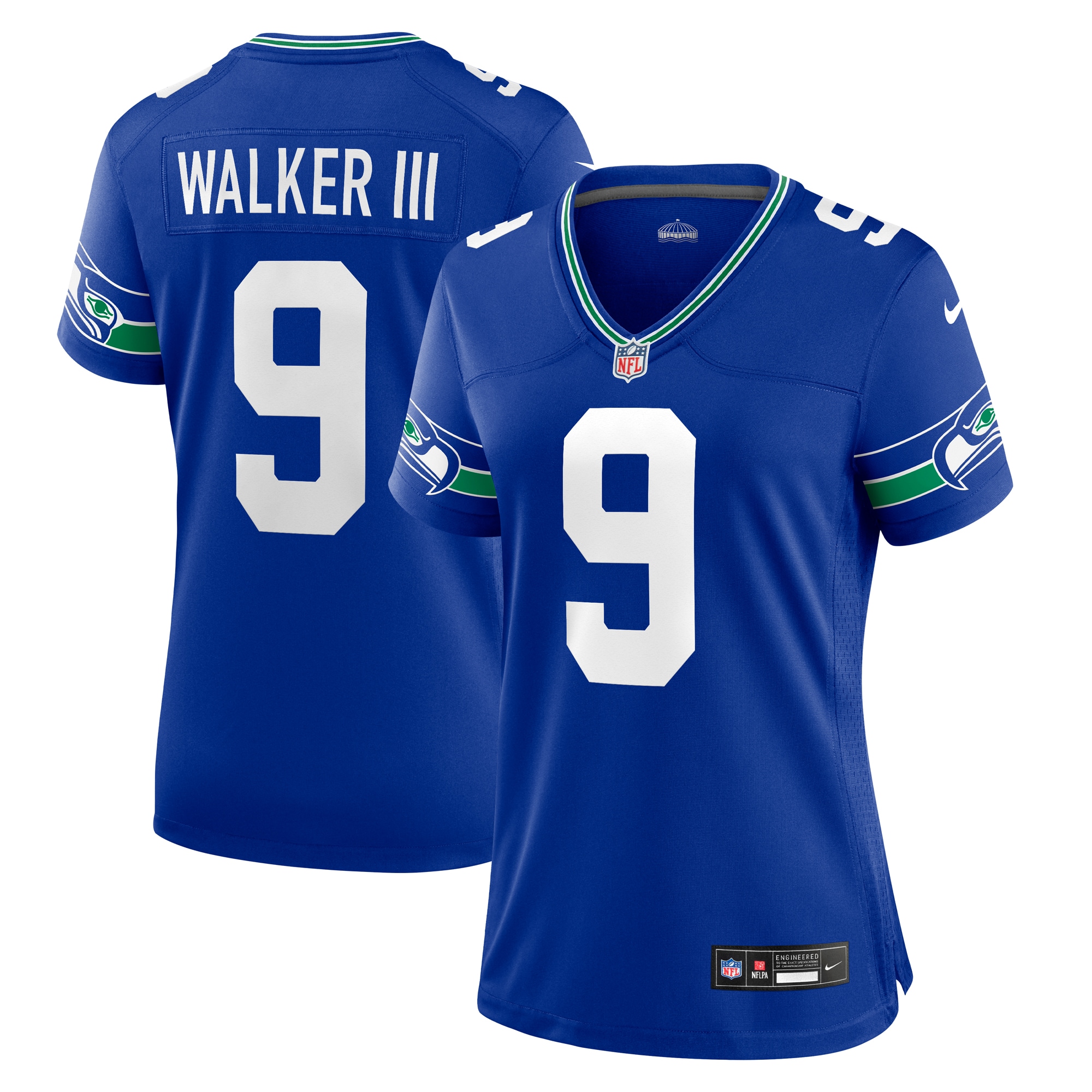 Women's Seattle Seahawks Kenneth Walker III Royal Player Jersey JS1621 Saliibo
