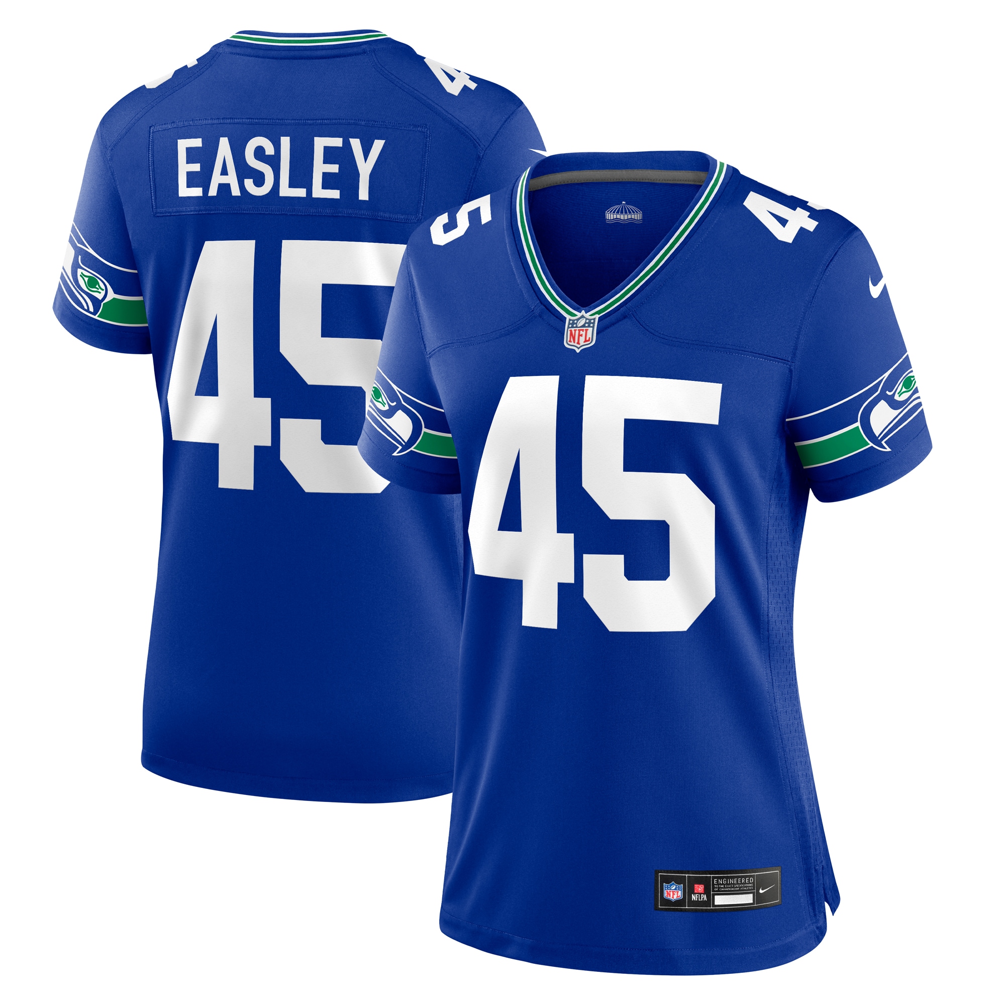 Women's Seattle Seahawks Kenny Easley Royal Throwback Retired Player Game Jersey JS9052 Saliibo