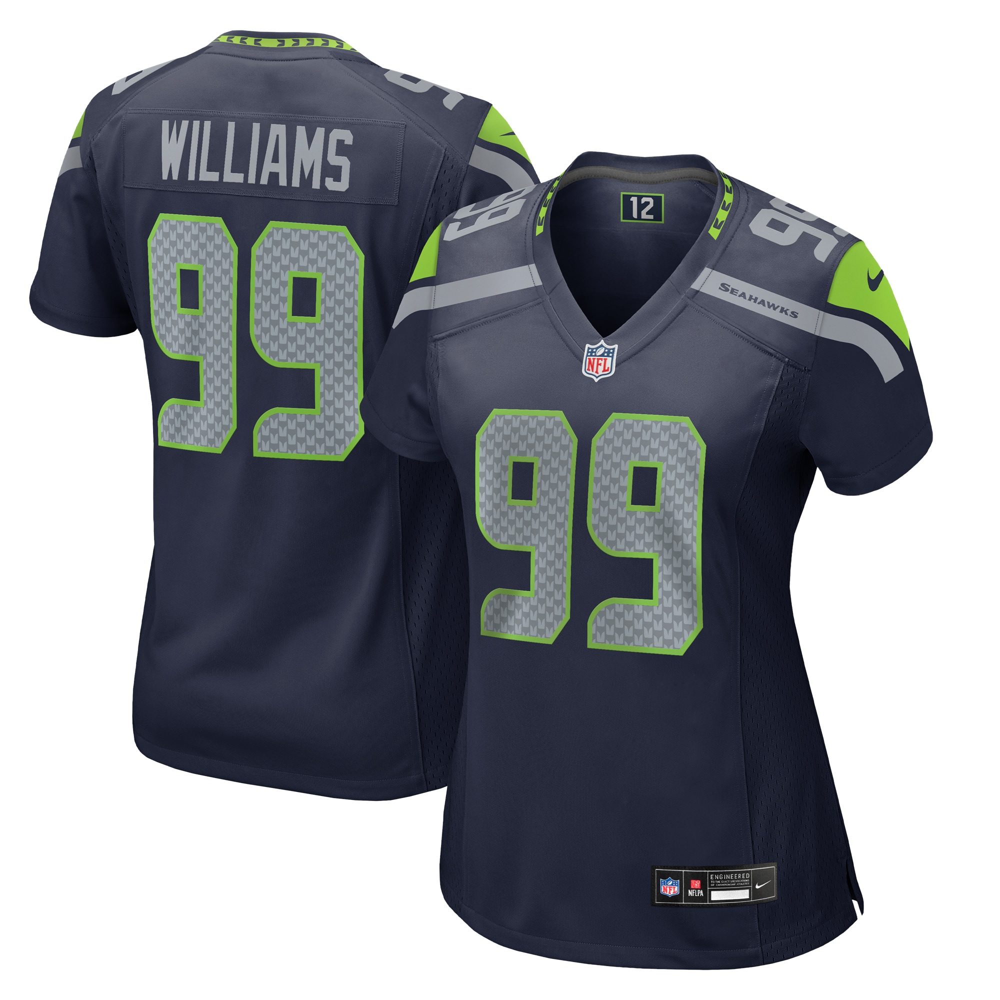 Women's Seattle Seahawks Leonard Williams College Navy Game Jersey JS9960 Saliibo