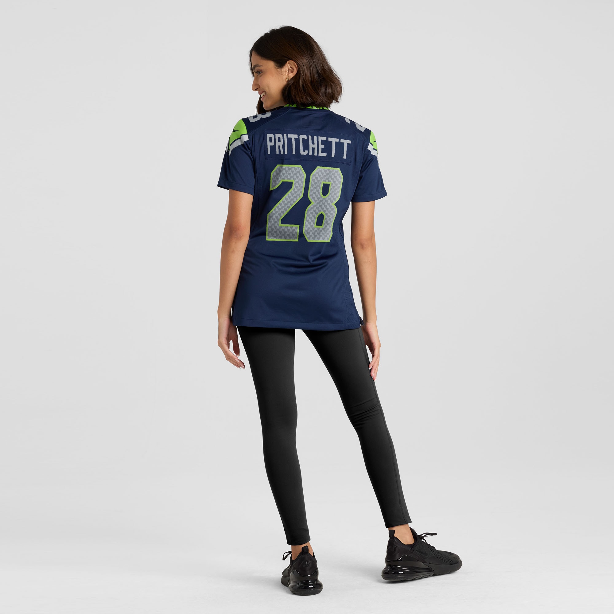 Women's Seattle Seahawks Nehemiah Pritchett College Navy Team Game Jersey JS1504 Saliibo - Image 5