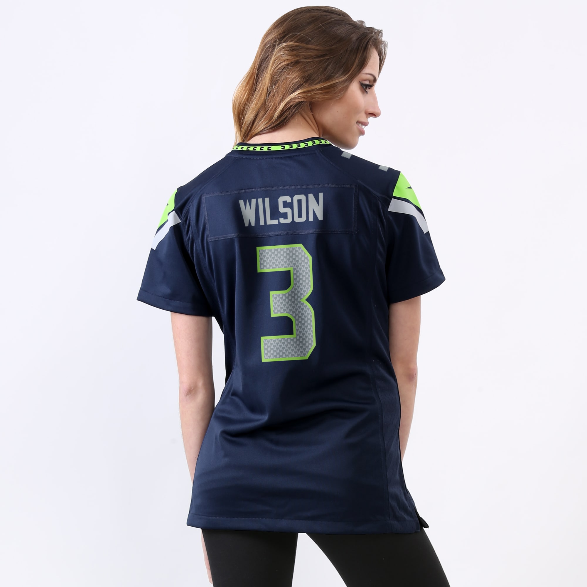 Women's Seattle Seahawks Russell Wilson College Navy Game Player Jersey JS5156 Saliibo - Image 3