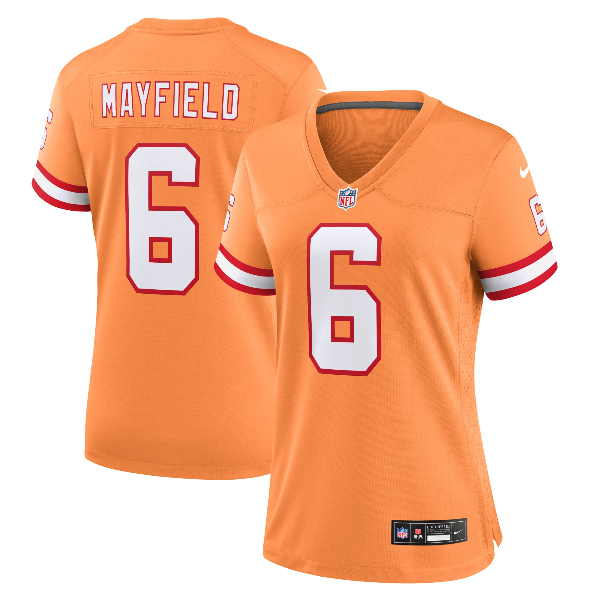 Women's Tampa Bay Buccaneers Baker Mayfield Orange Throwback Game Jersey JS1944 Saliibo