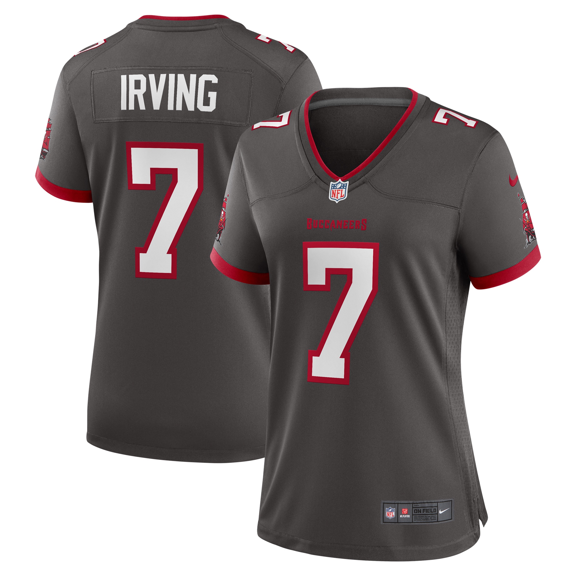 Women's Tampa Bay Buccaneers Bucky Irving Pewter Alternate Game Jersey JS8449 Saliibo