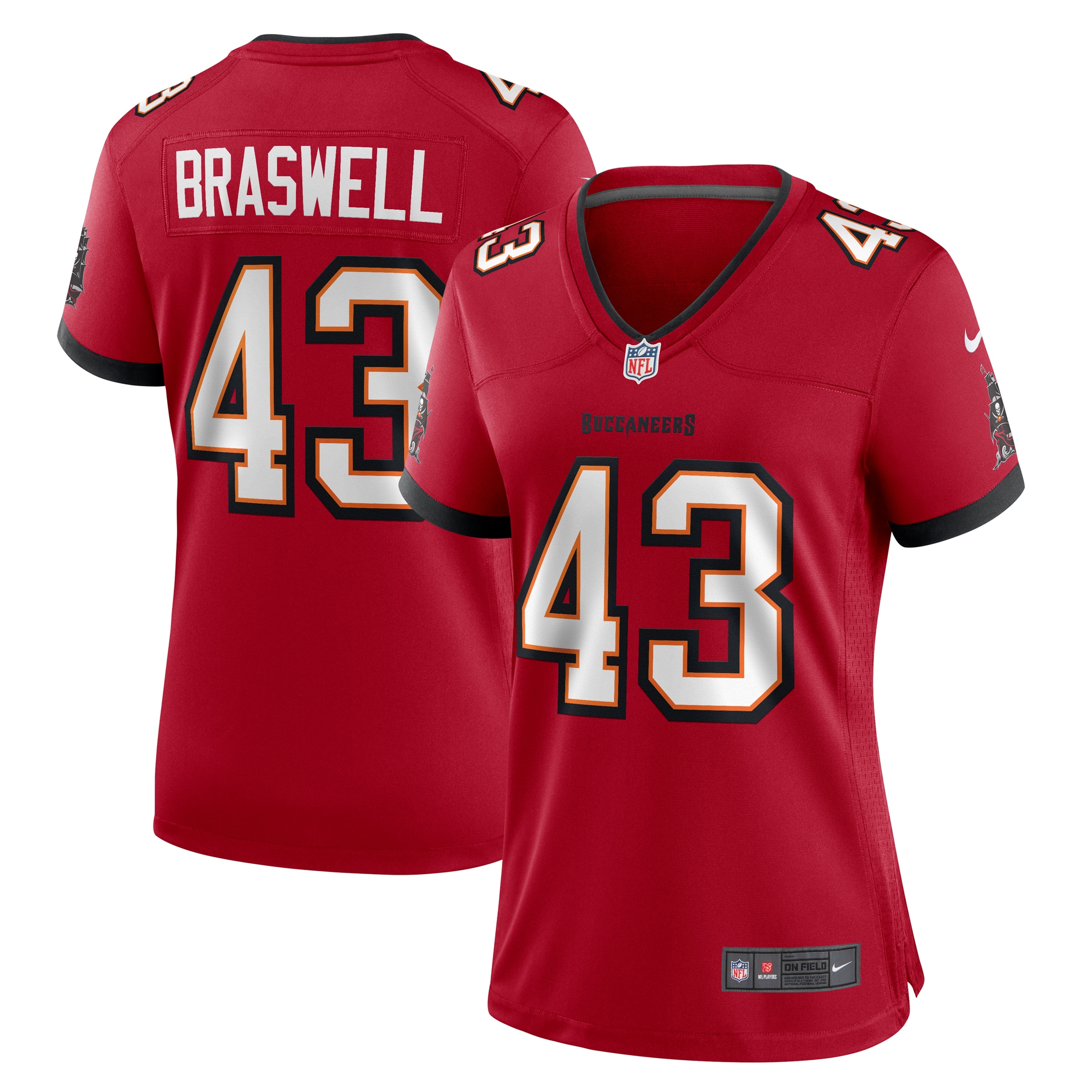 Women's Tampa Bay Buccaneers Chris Braswell Red Game Jersey JS8257 Saliibo
