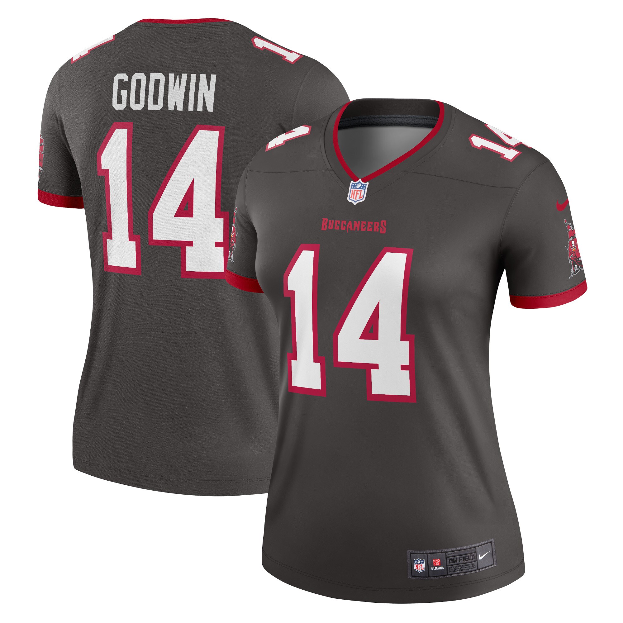 Women's Tampa Bay Buccaneers Chris Godwin Pewter Alternate Legend Player Performance Top JS7762 Saliibo