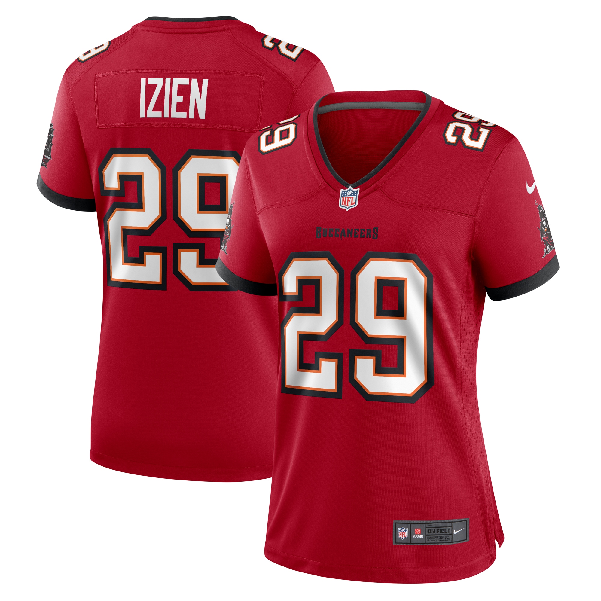 Women's Tampa Bay Buccaneers Christian Izien Red Game Jersey JS2678 Saliibo
