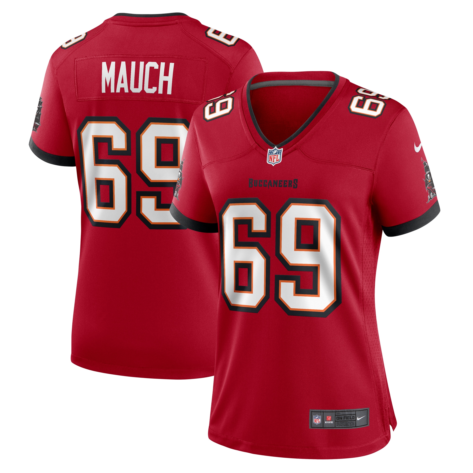 Women's Tampa Bay Buccaneers Cody Mauch Red Game Jersey JS8982 Saliibo