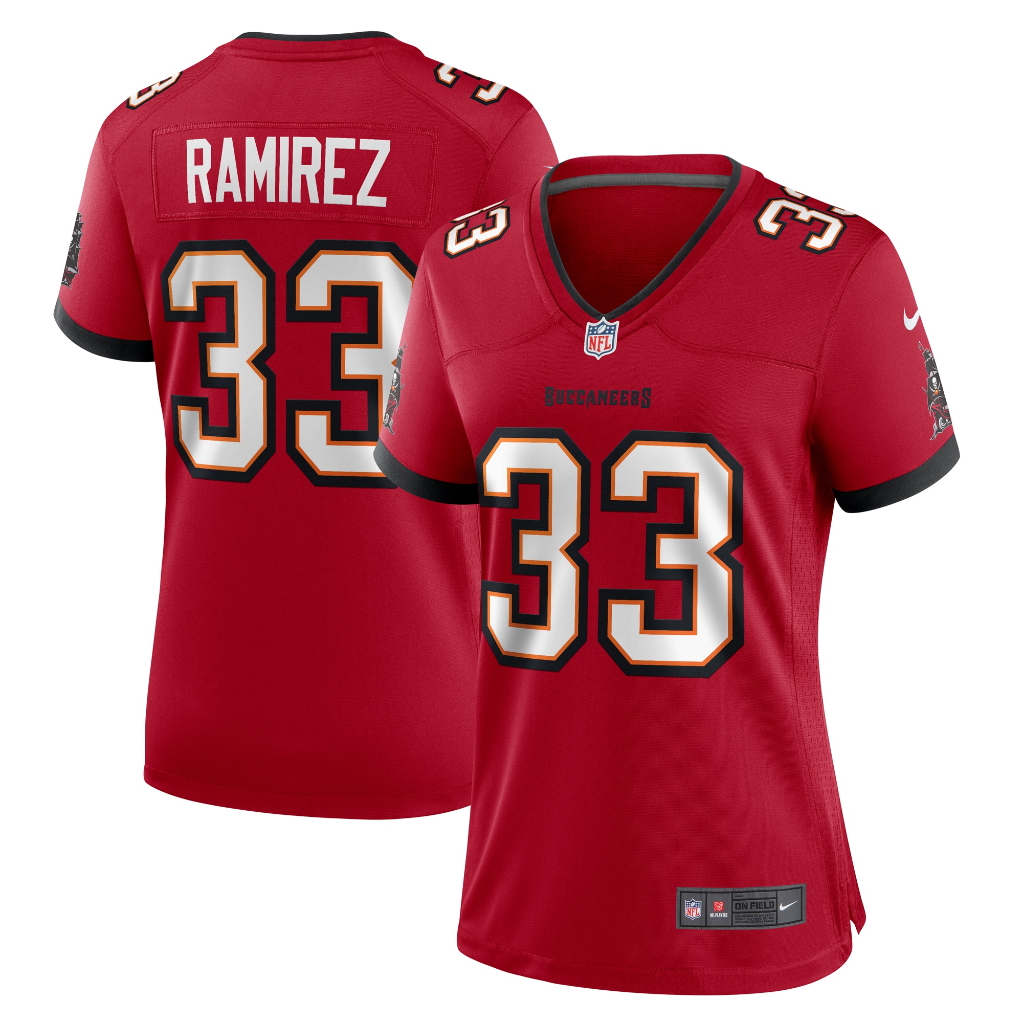 Women's Tampa Bay Buccaneers Jose Ramirez Red Game Jersey JS5474 Saliibo