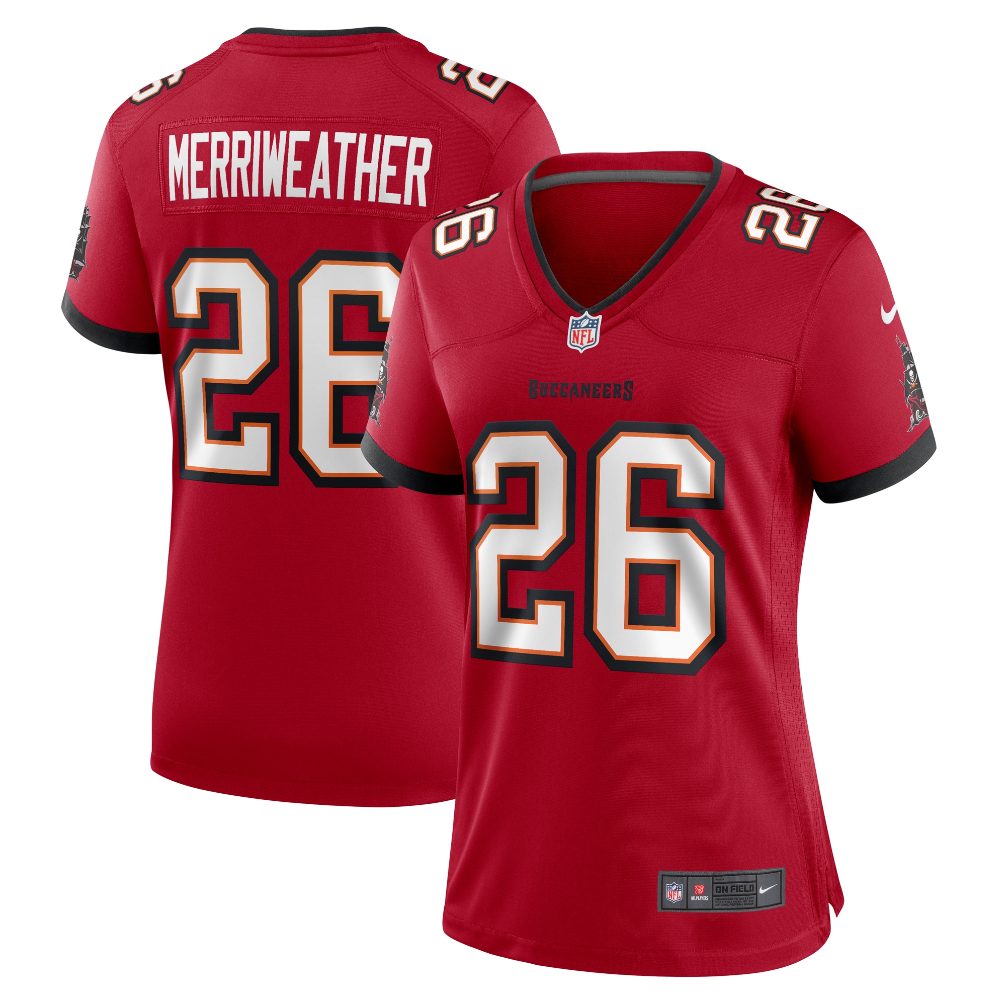Women's Tampa Bay Buccaneers Kaevon Merriweather Red Game Jersey JS7930 Saliibo