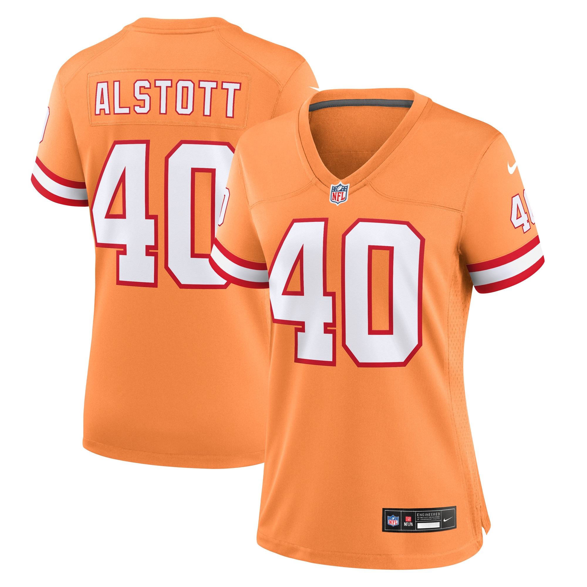Women's Tampa Bay Buccaneers Mike Alstott Orange Throwback Game Jersey JS6594 Saliibo