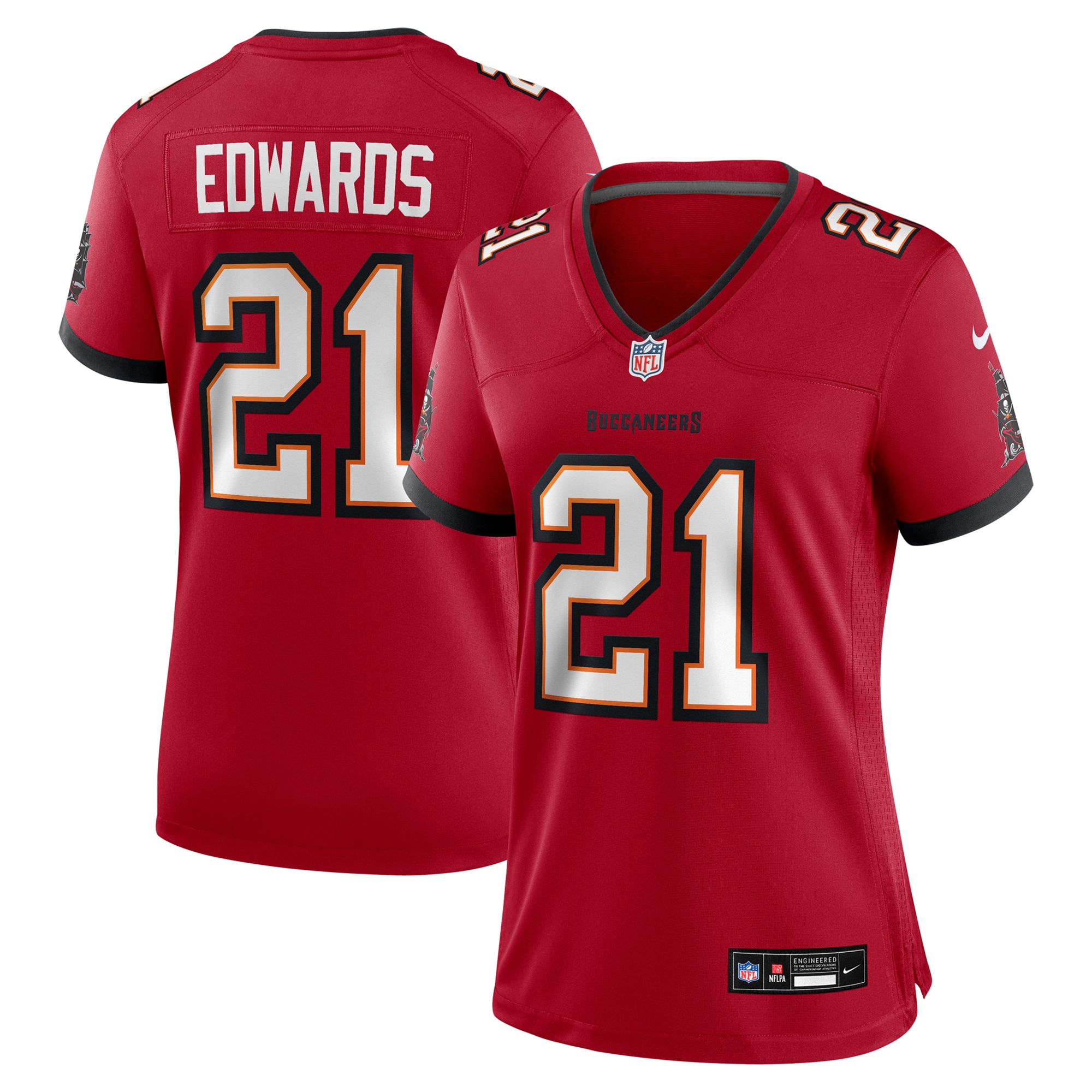 Women's Tampa Bay Buccaneers Mike Edwards Red Game Jersey JS8006 Saliibo