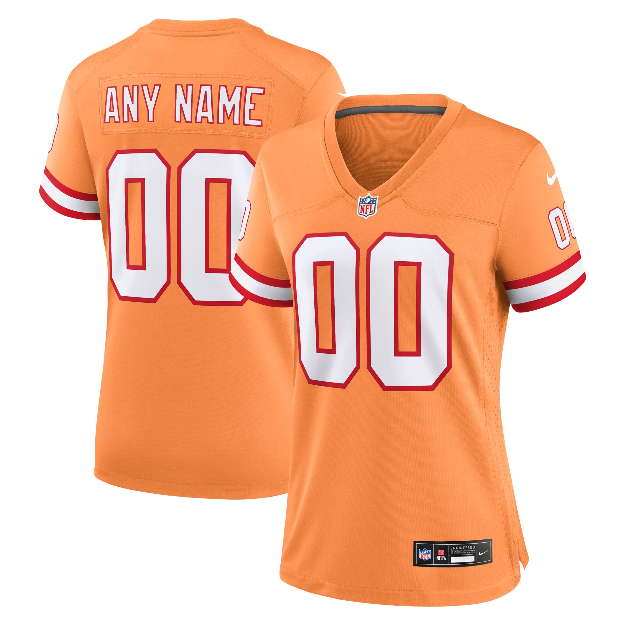 Women's Tampa Bay Buccaneers Orange Custom Throwback Game Jersey JS1197 Saliibo