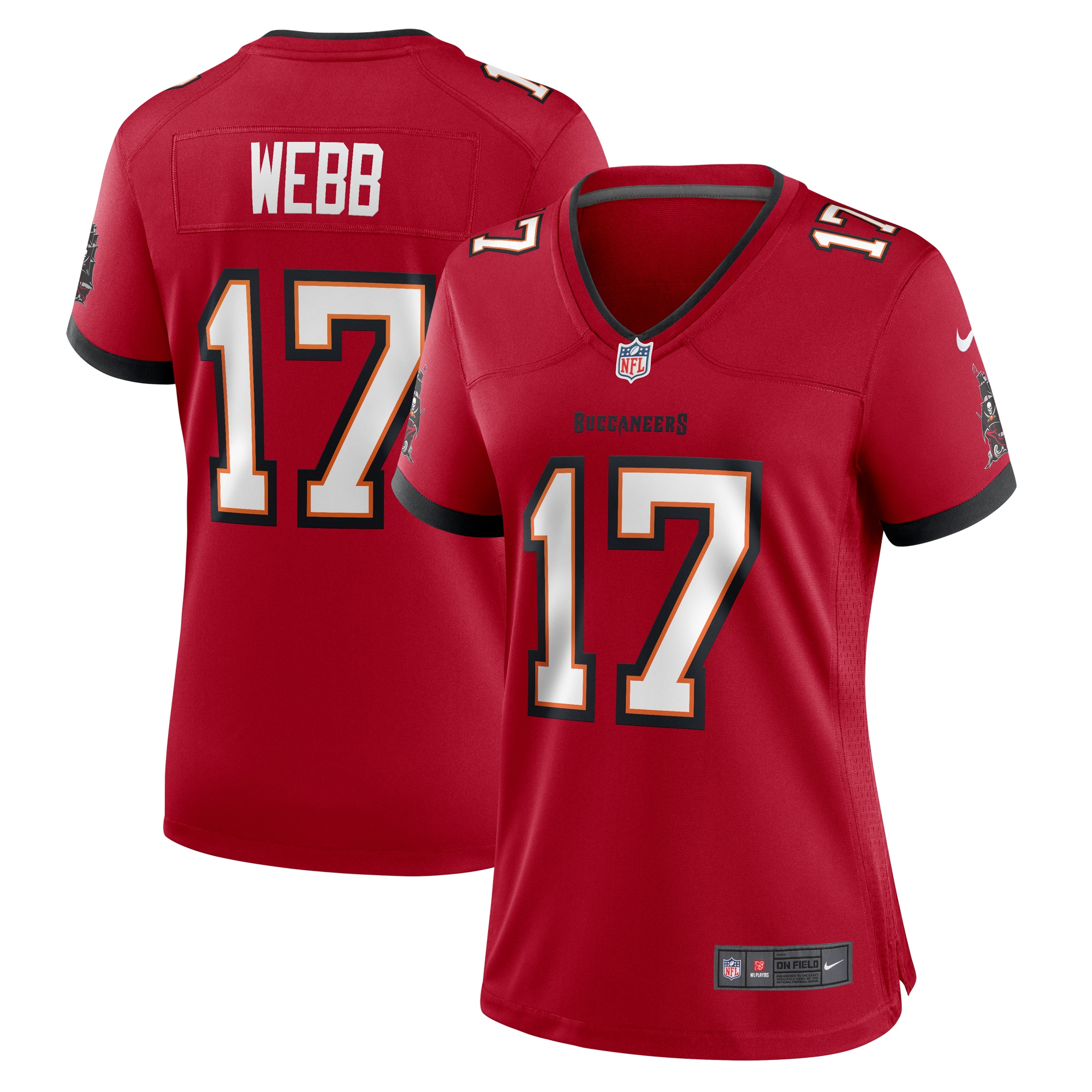 Women's Tampa Bay Buccaneers Raleigh Webb Red Game Jersey JS2614 Saliibo