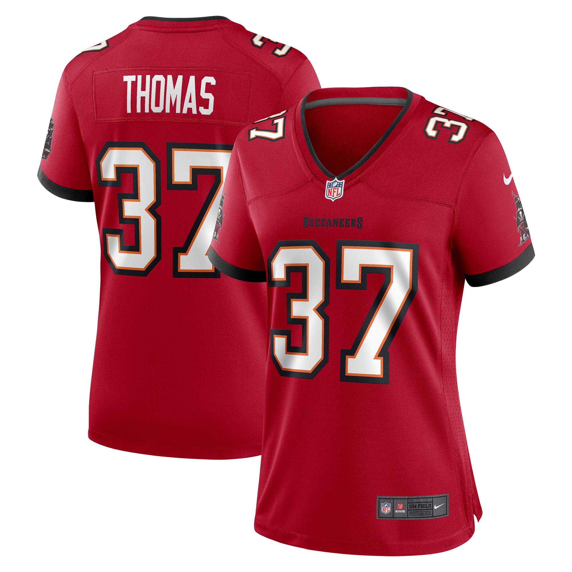 Women's Tampa Bay Buccaneers Tavierre Thomas Red Game Jersey JS7994 Saliibo