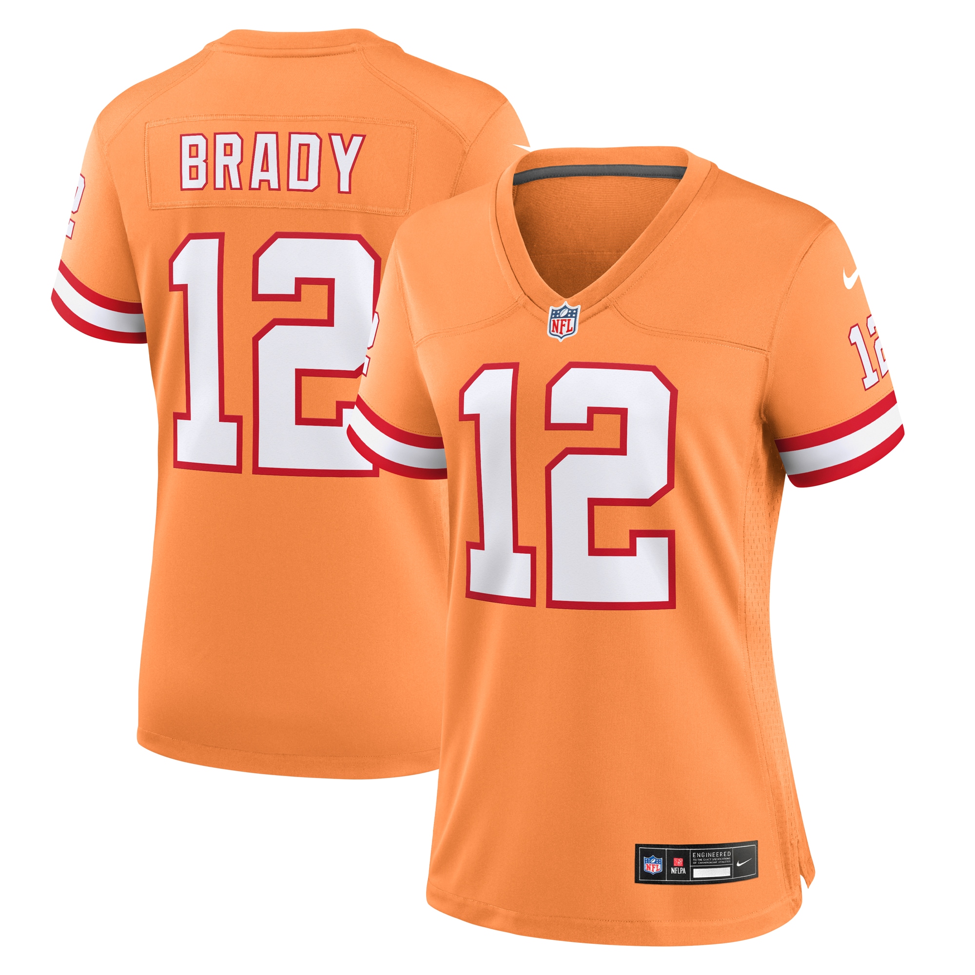 Women's Tampa Bay Buccaneers Tom Brady Orange Player Jersey JS4939 Saliibo