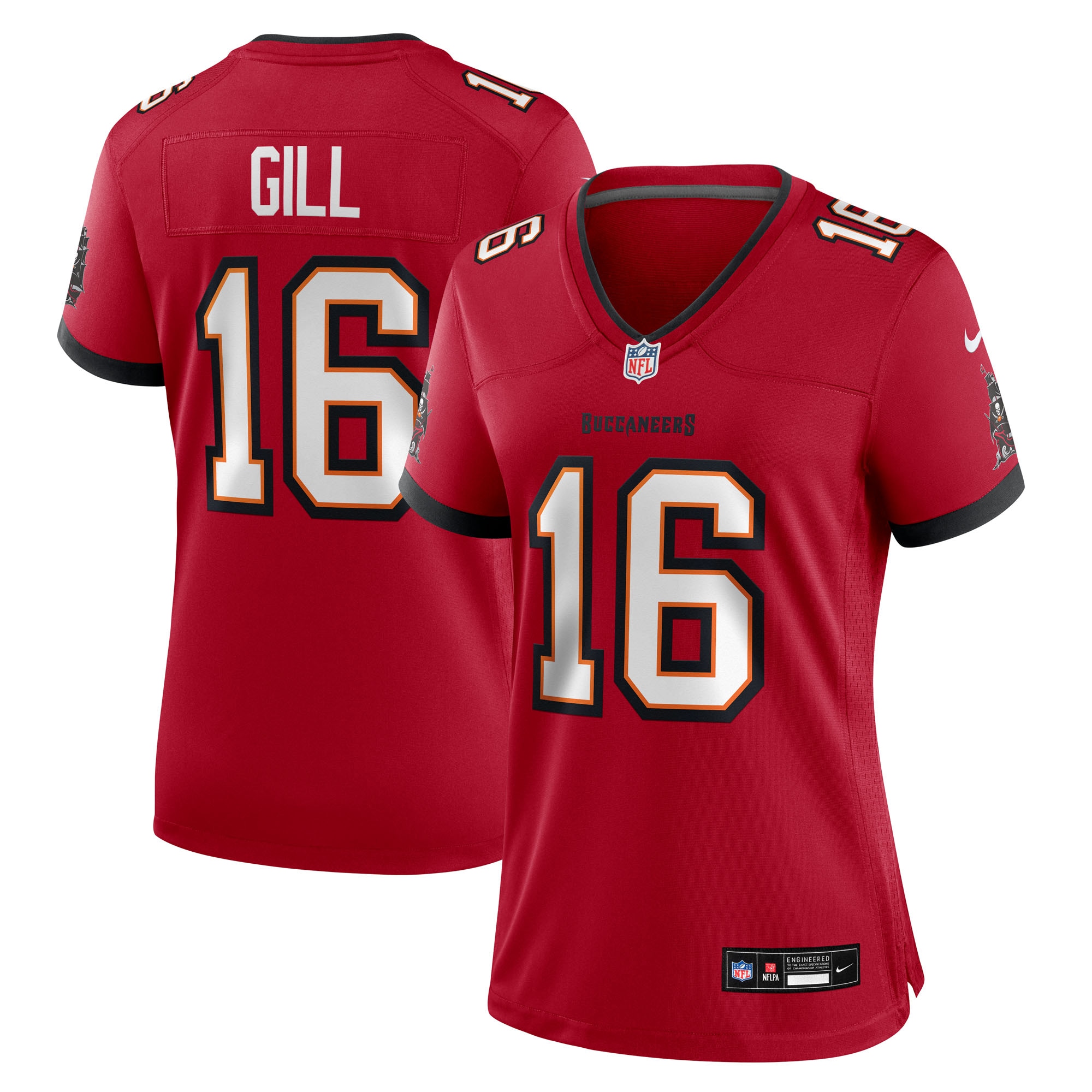Women's Tampa Bay Buccaneers Trenton Gill Red Team Game Jersey JS7722 Saliibo