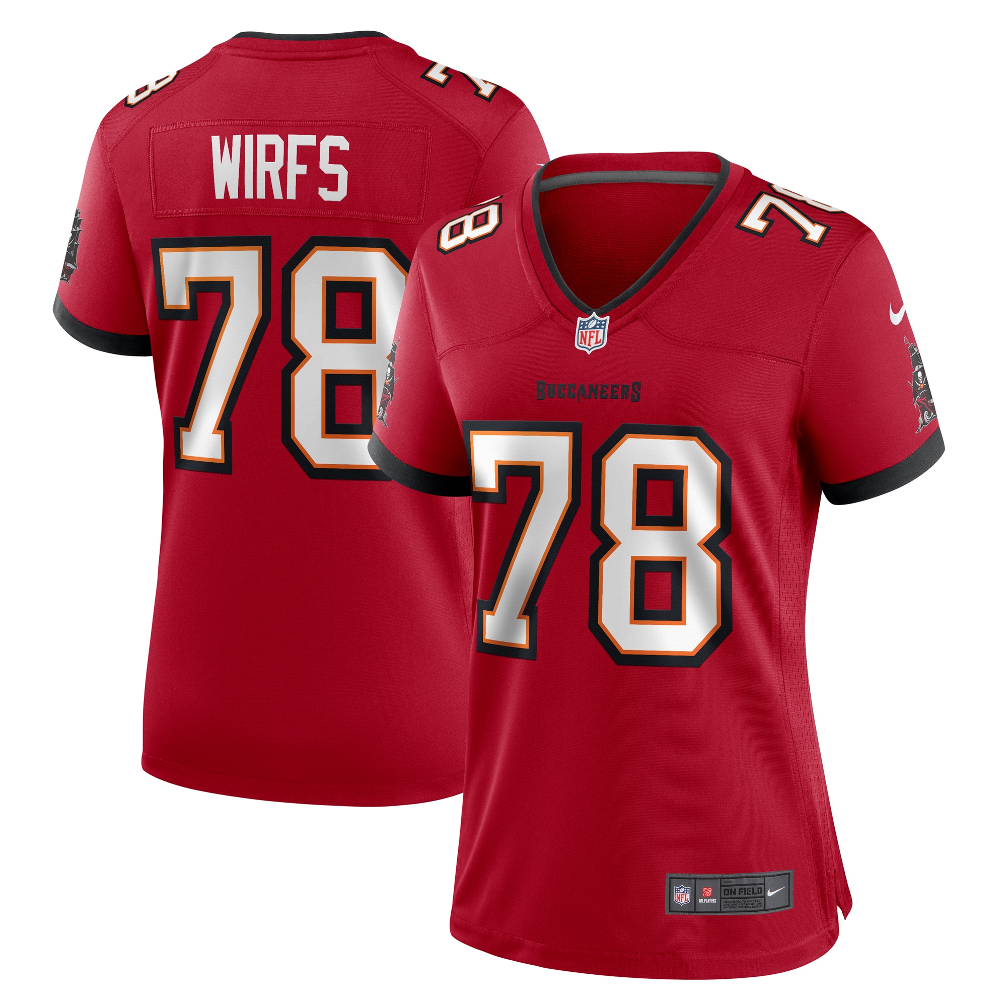 Women's Tampa Bay Buccaneers Tristan Wirfs Red Game Jersey JS4119 Saliibo