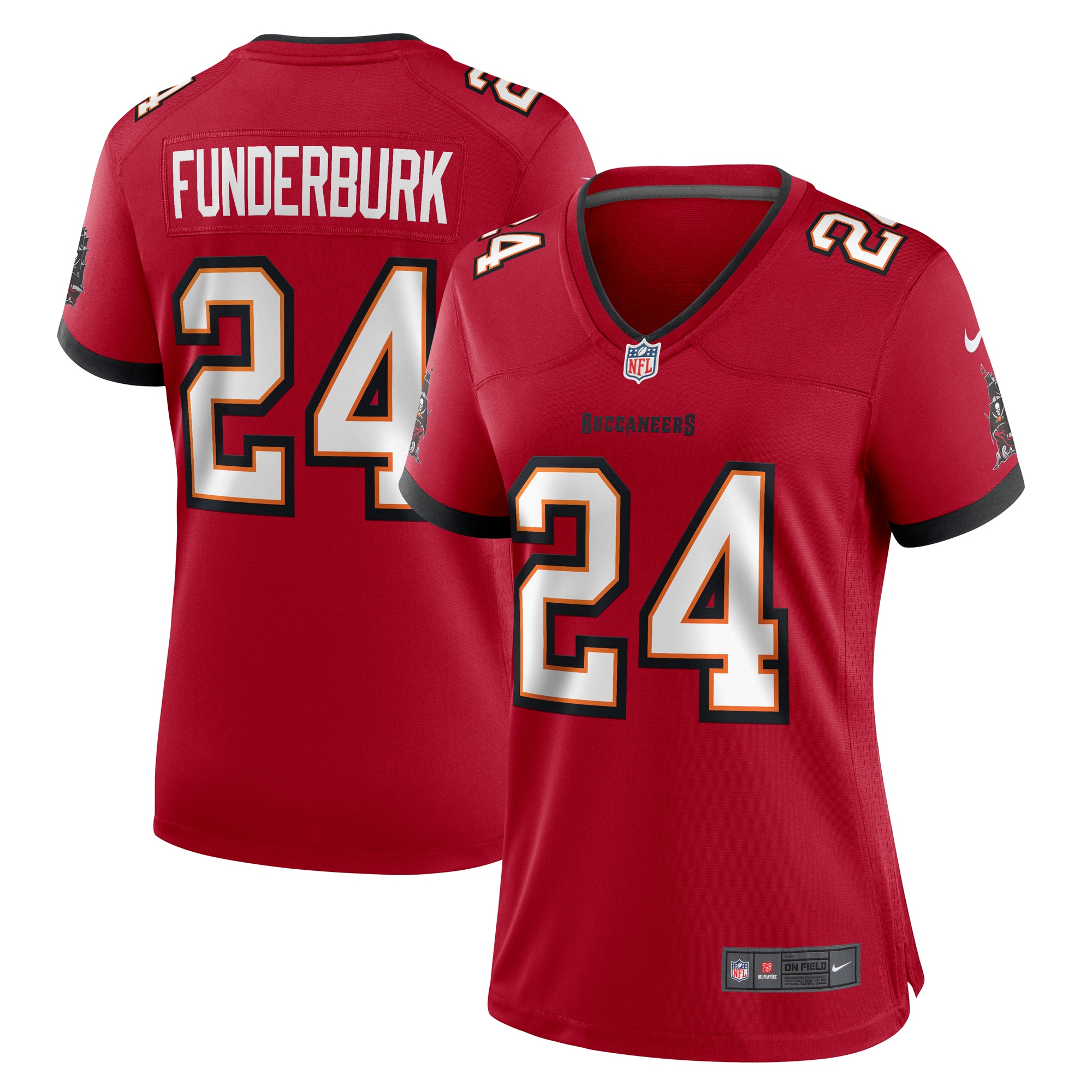 Women's Tampa Bay Buccaneers Tyrek Funderburk Red Game Jersey JS1375 Saliibo