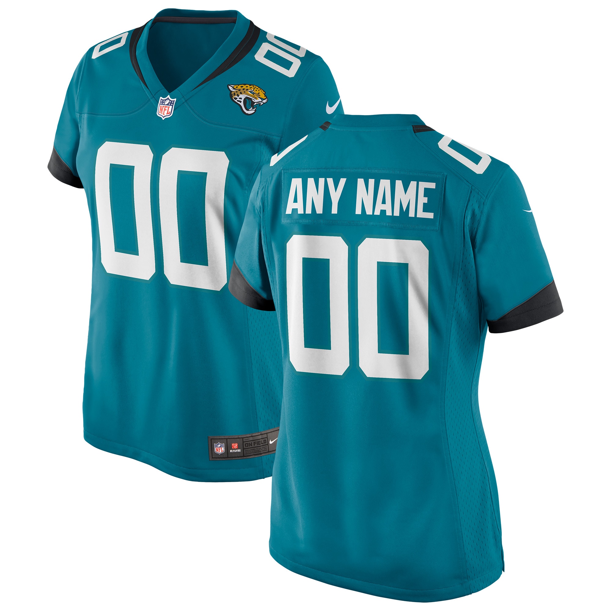 Women's Teal Jacksonville Jaguars Custom Team Jersey JS7387 Saliibo