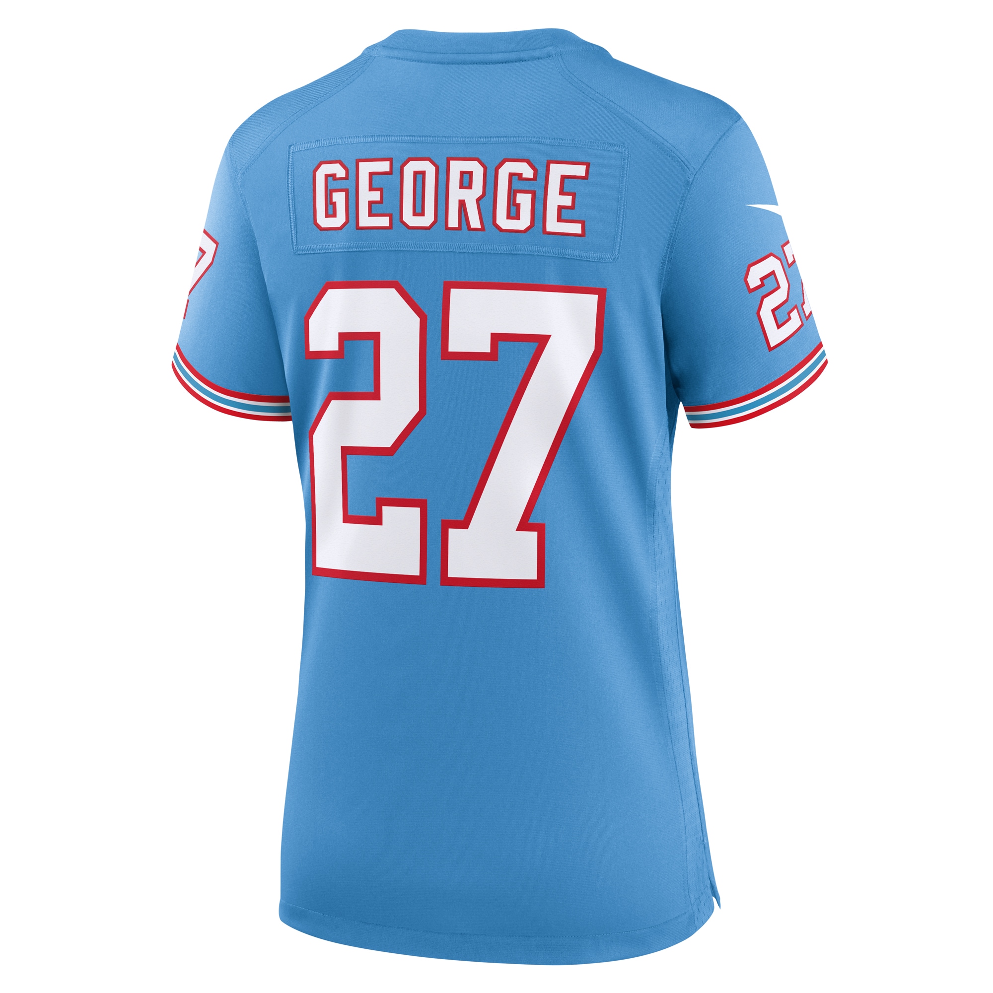 Women's Tennessee Titans Eddie George Light Blue Oilers Throwback Retired Player Game Jersey JS5920 Saliibo - Image 3