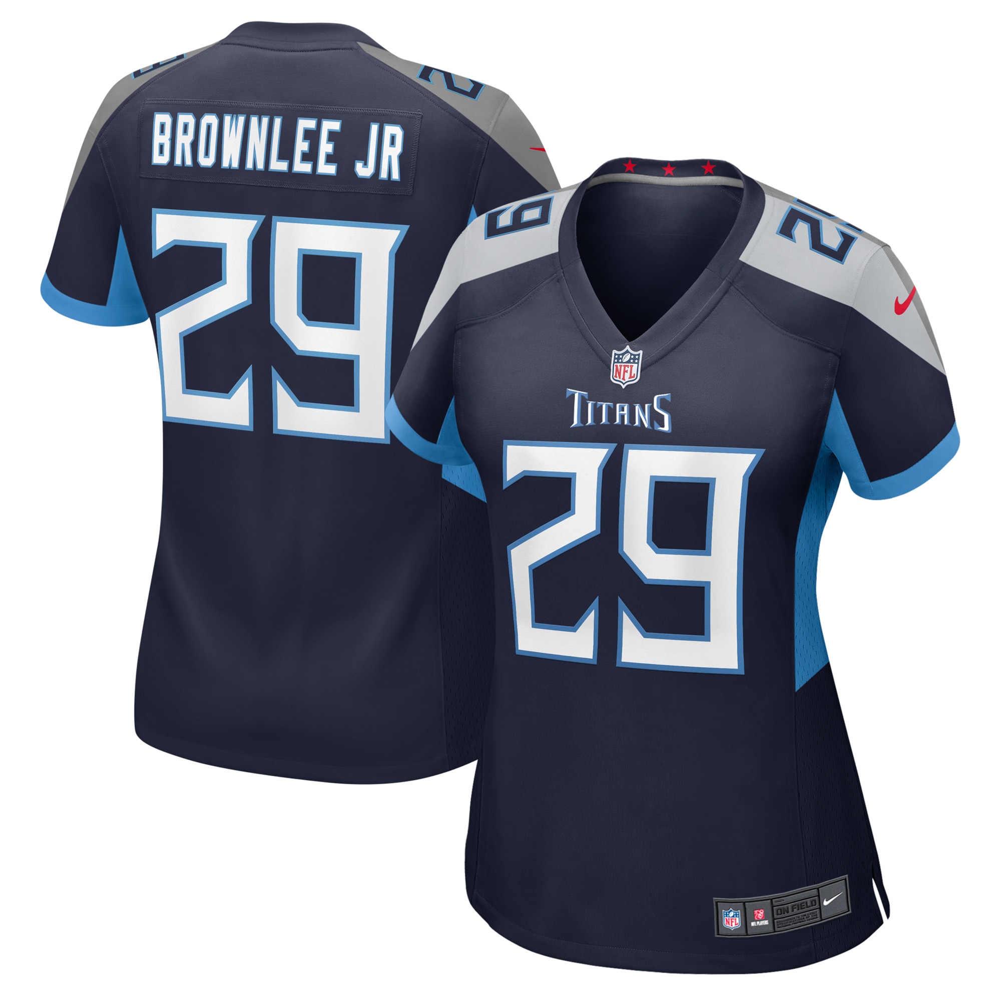 Women's Tennessee Titans Jarvis Brownlee Jr. Navy Game Jersey JS6732 Saliibo