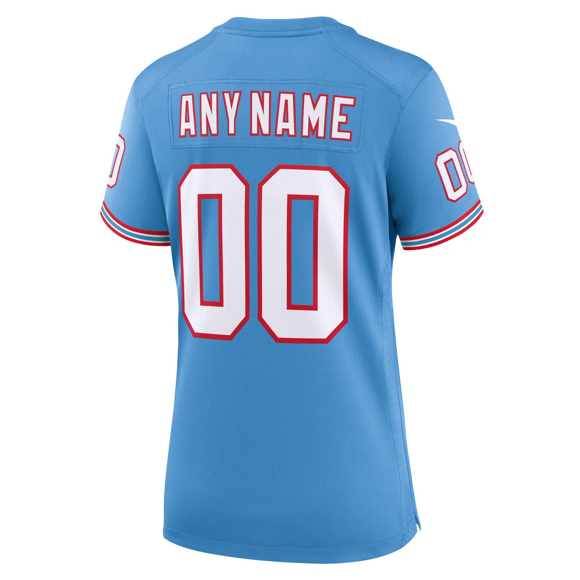 Women's Tennessee Titans Light Blue Oilers Throwback Custom Game Jersey JS5312 Saliibo - Image 3