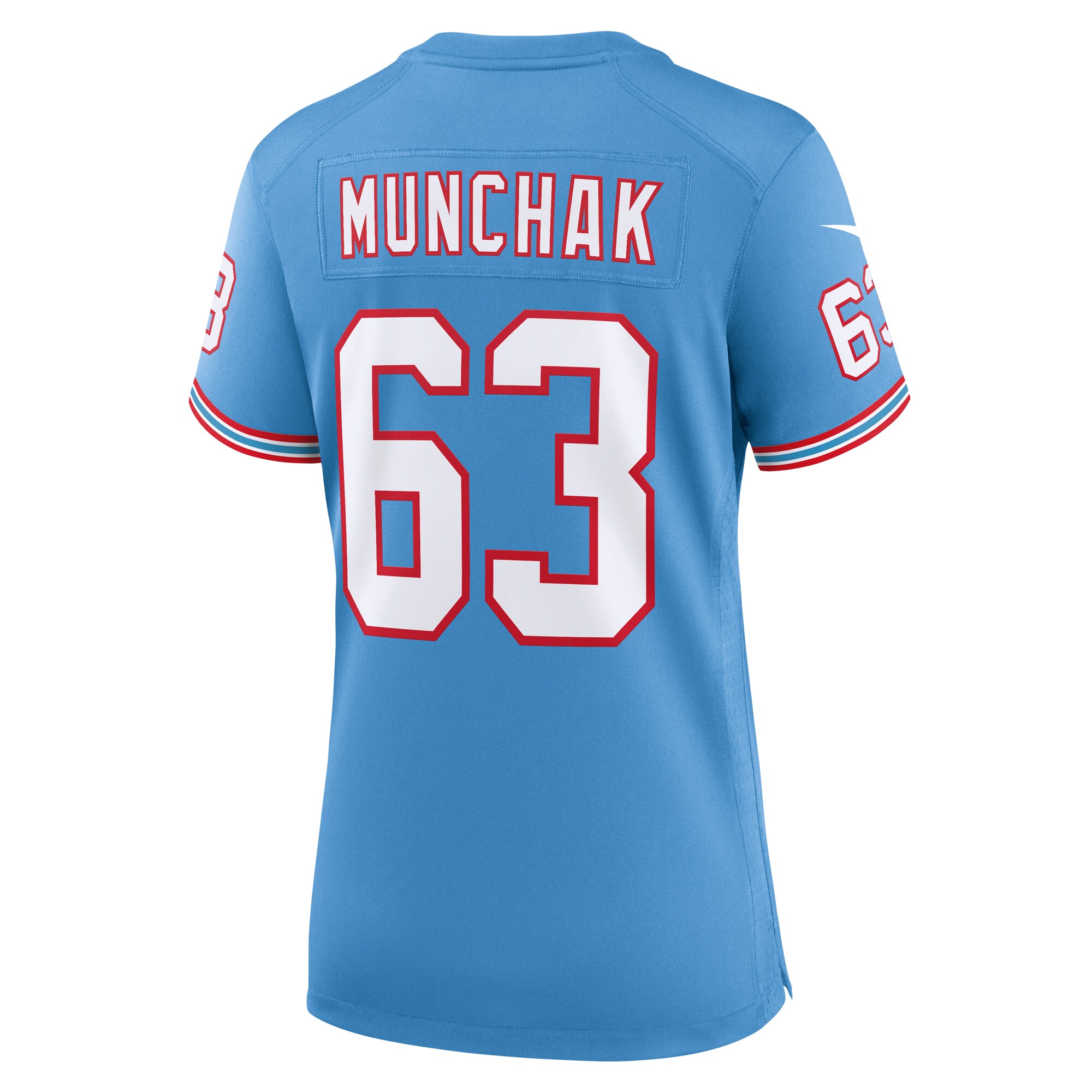 Women's Tennessee Titans Mike Munchak Light Blue Oilers Throwback Retired Player Game Jersey JS7730 Saliibo - Image 3