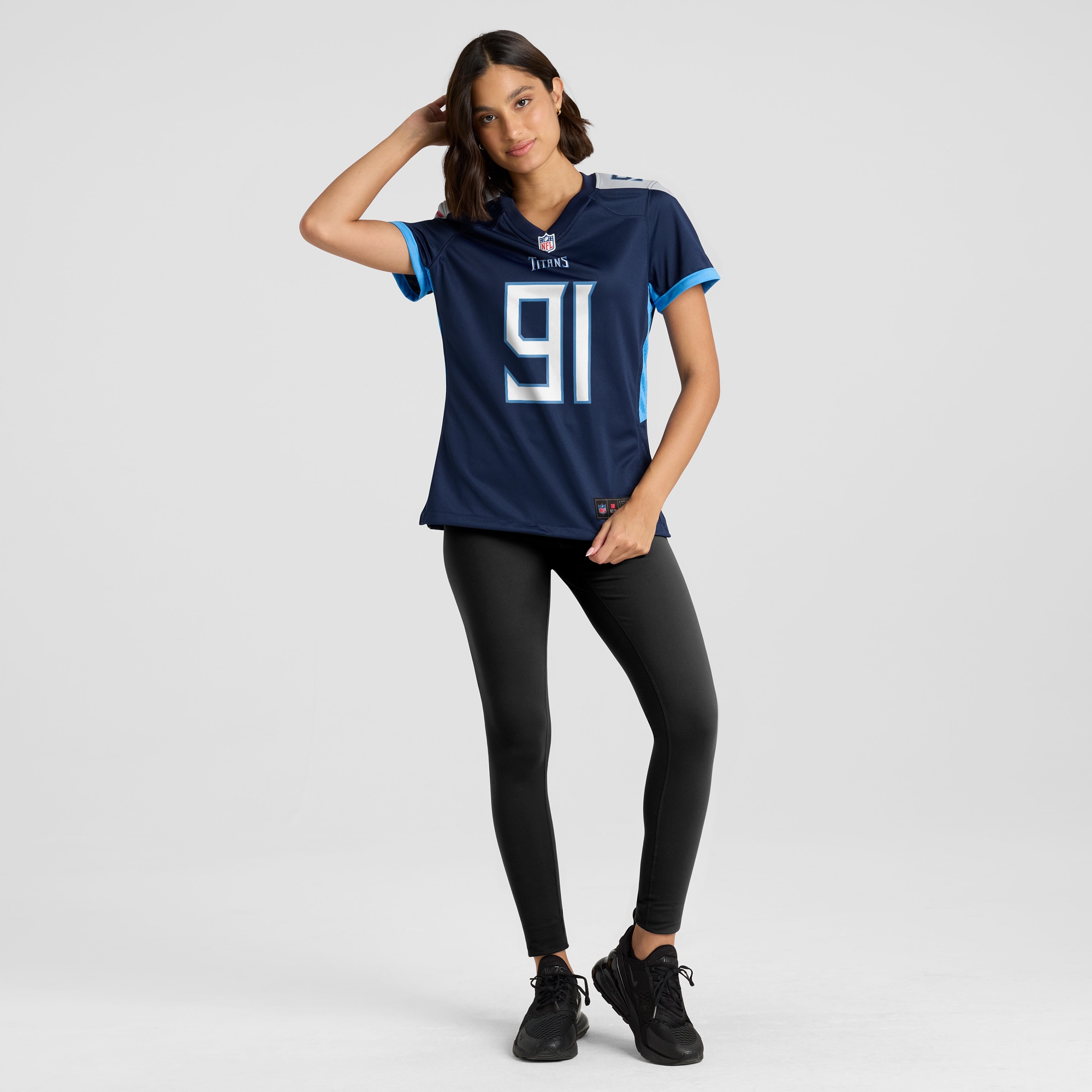 Women's Tennessee Titans Shakel Brown Navy Game Jersey JS4904 Saliibo - Image 4