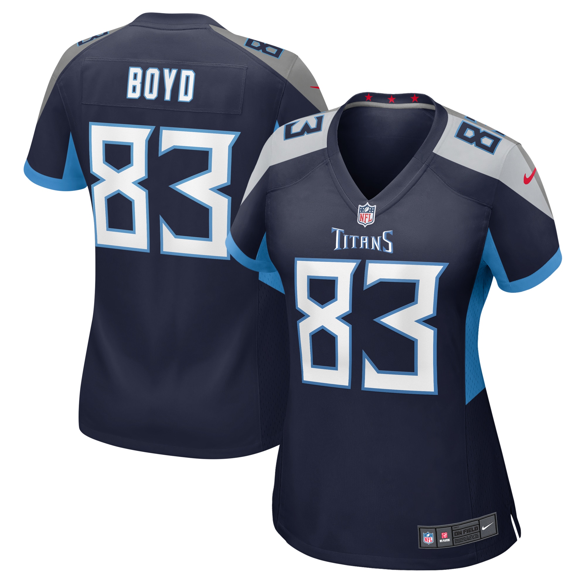 Women's Tennessee Titans Tyler Boyd Navy Game Jersey JS9988 Saliibo