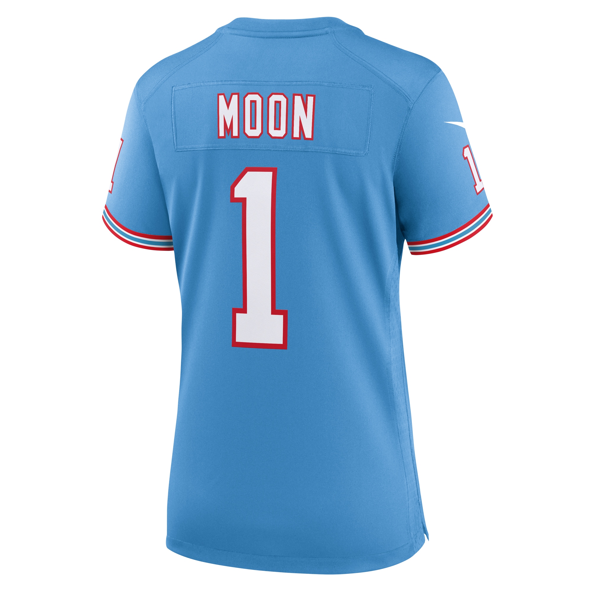 Women's Tennessee Titans Warren Moon Light Blue Oilers Throwback Retired Player Game Jersey JS1874 Saliibo - Image 3