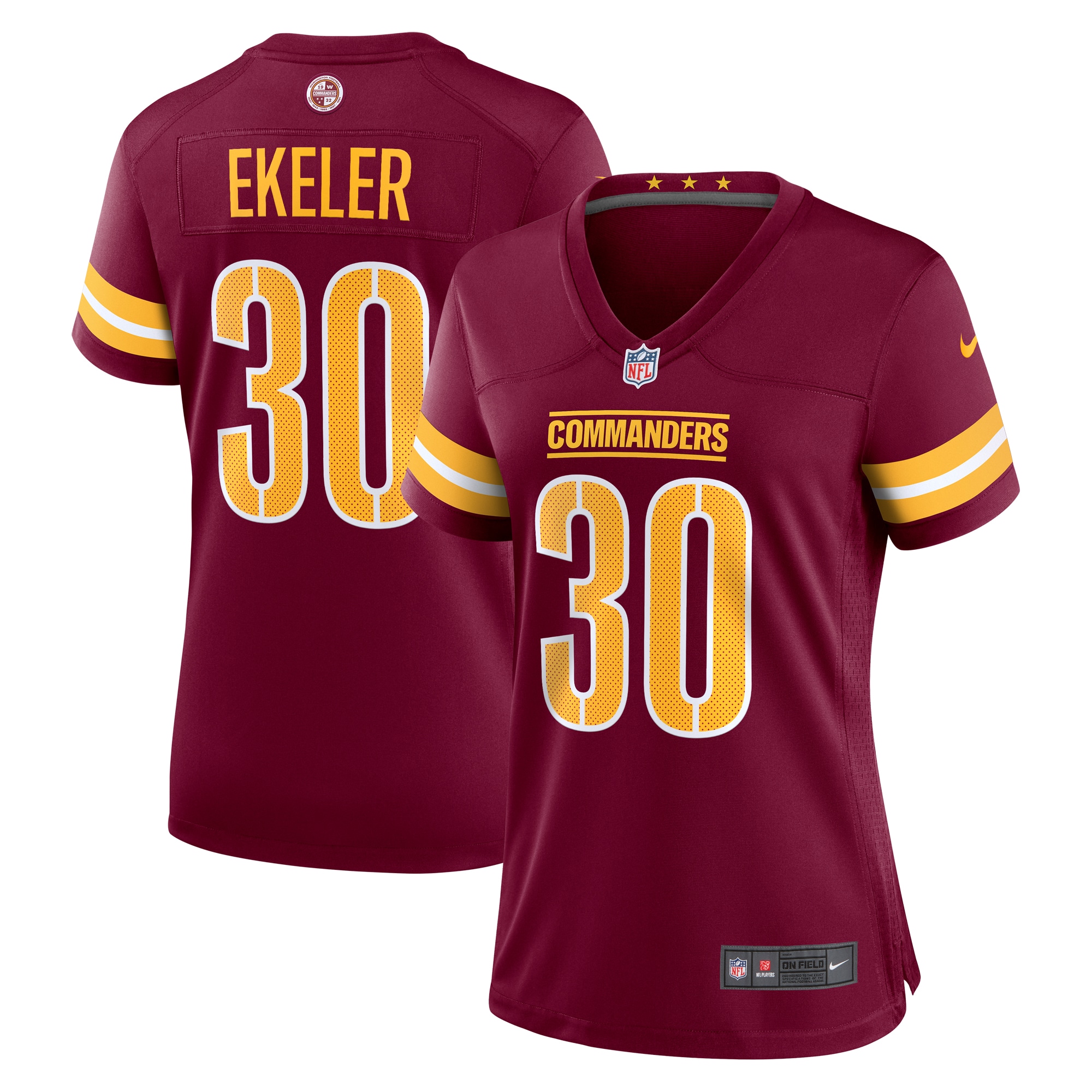 Women's Washington Commanders Austin Ekeler Burgundy Game Player Jersey JS3505 Saliibo