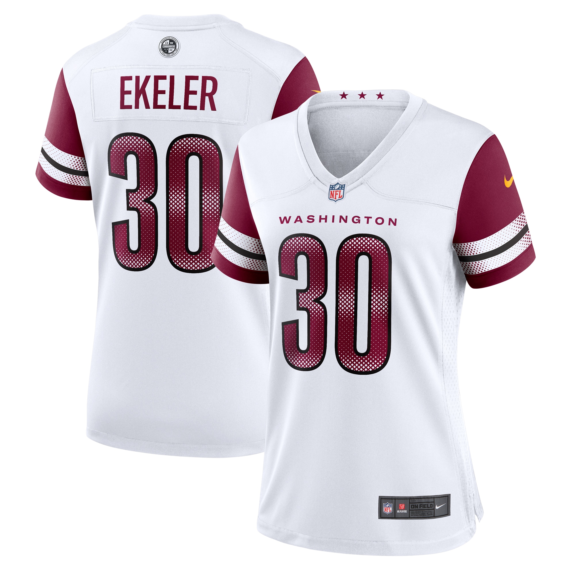 Women's Washington Commanders Austin Ekeler White Game Jersey JS1767 Saliibo