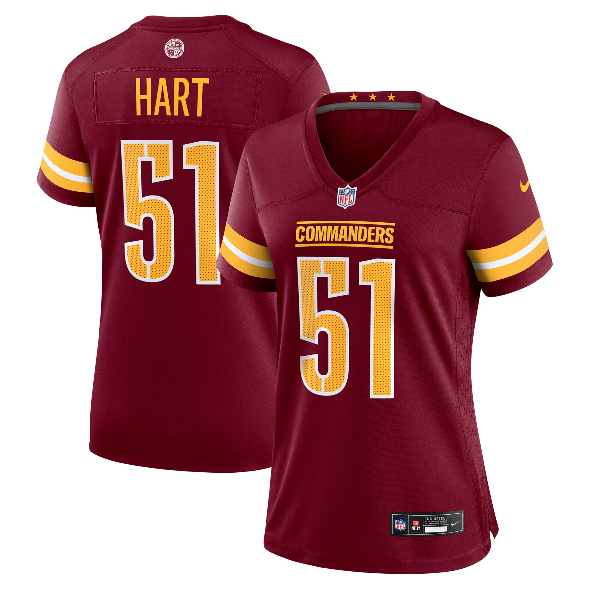 Women's Washington Commanders Bobby Hart Burgundy Game Jersey JS7551 Saliibo