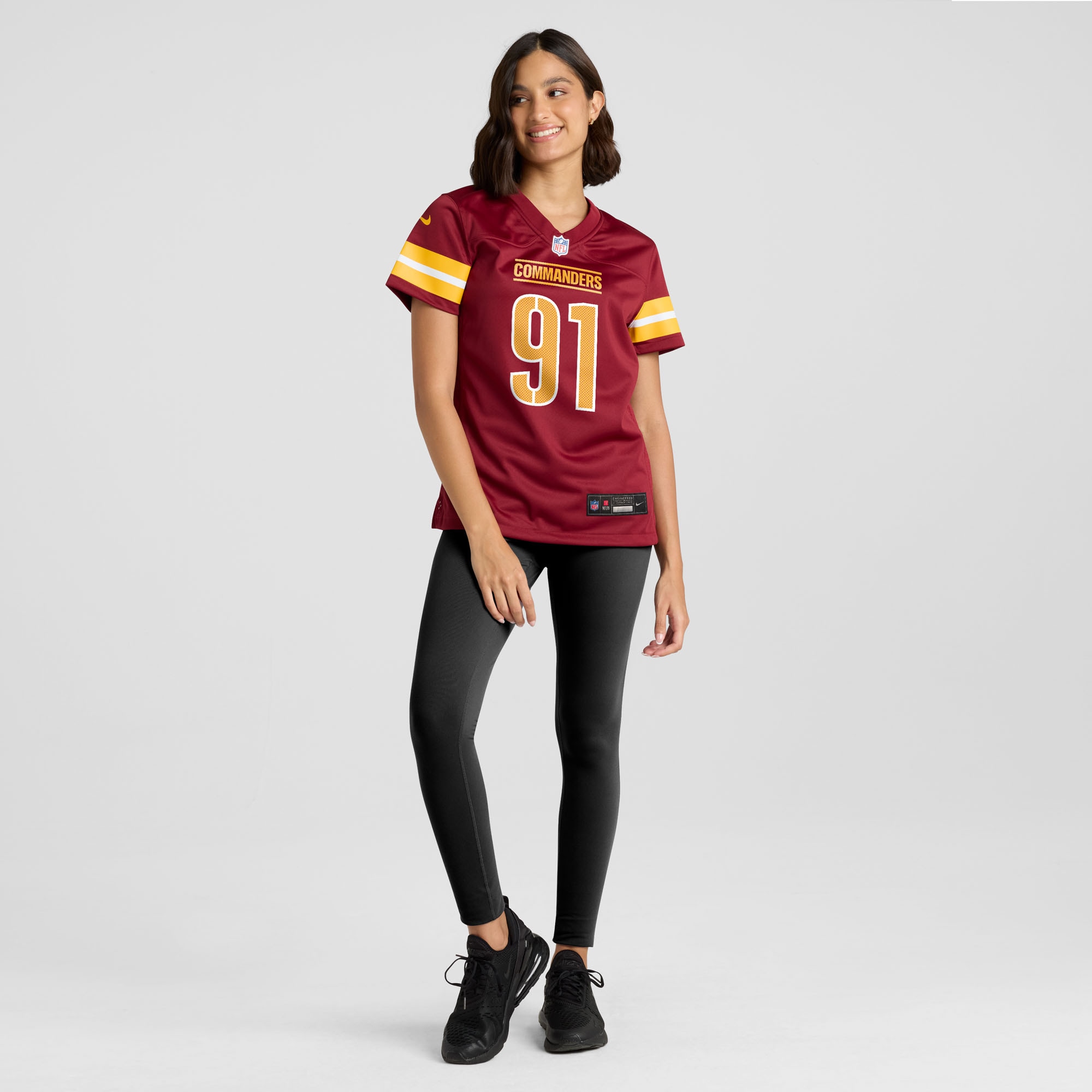 Women's Washington Commanders Carl Davis Jr. Burgundy Team Game Jersey JS3241 Saliibo - Image 4