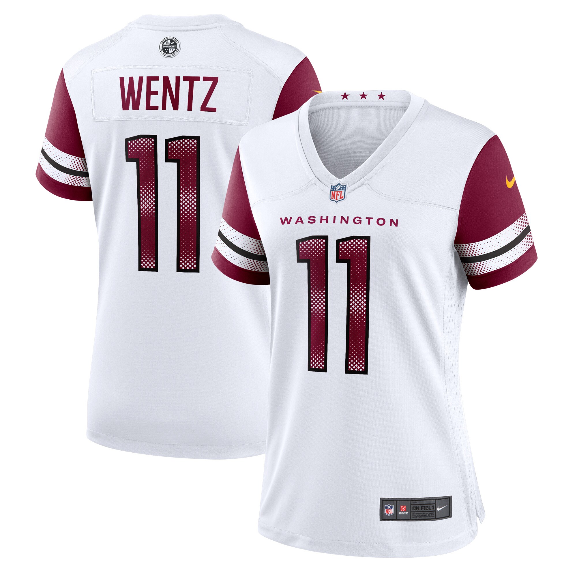 Women's Washington Commanders Carson Wentz White Game Jersey JS8627 Saliibo