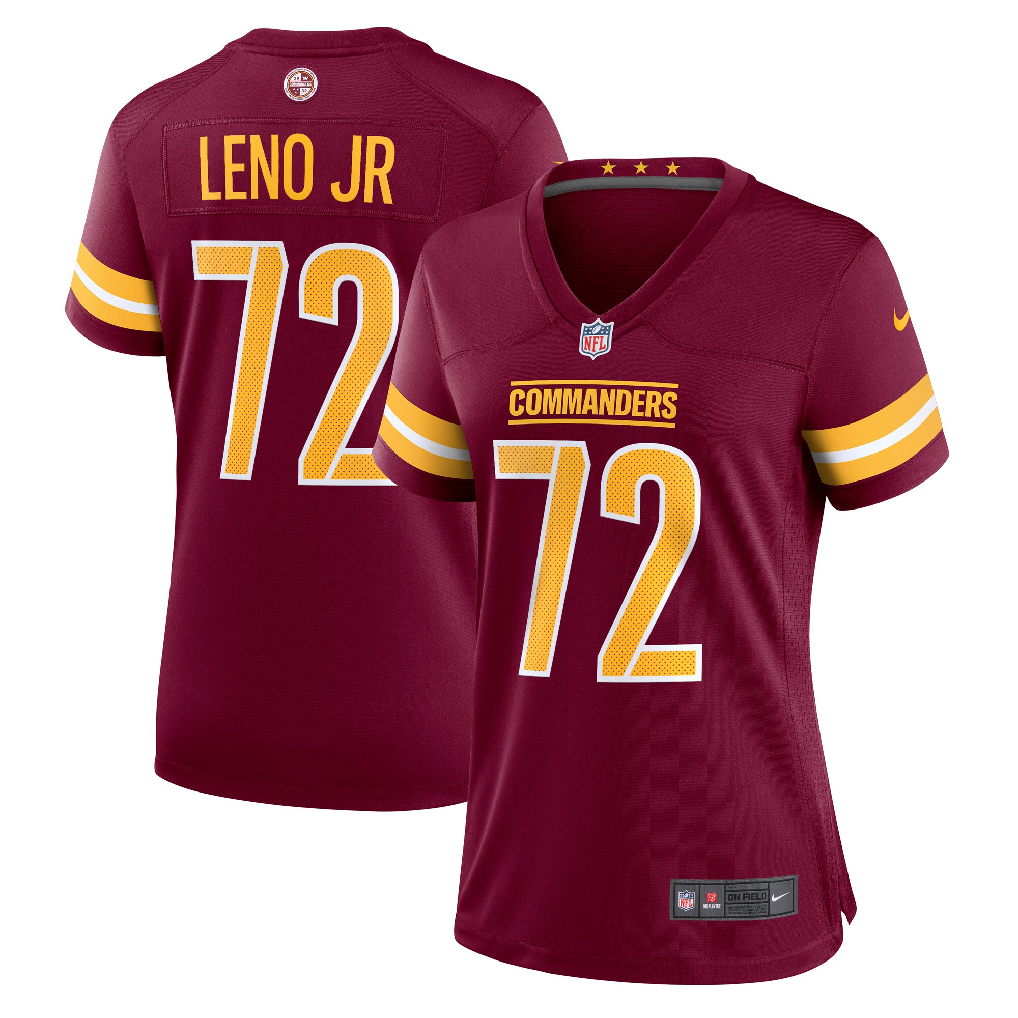 Women's Washington Commanders Charles Leno Jr. Burgundy Home Game Player Jersey JS4706 Saliibo
