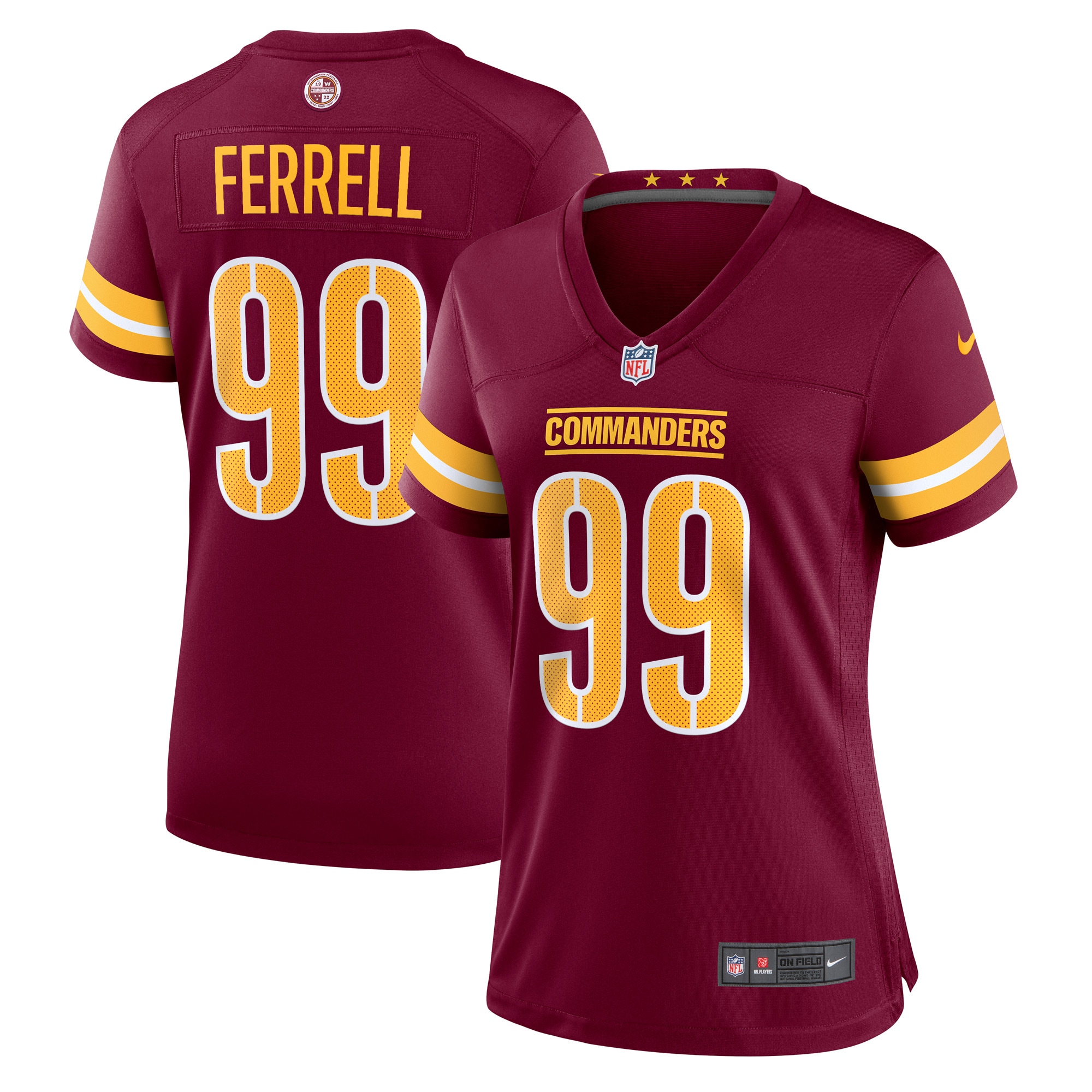 Women's Washington Commanders Clelin Ferrell Burgundy Game Jersey JS9877 Saliibo