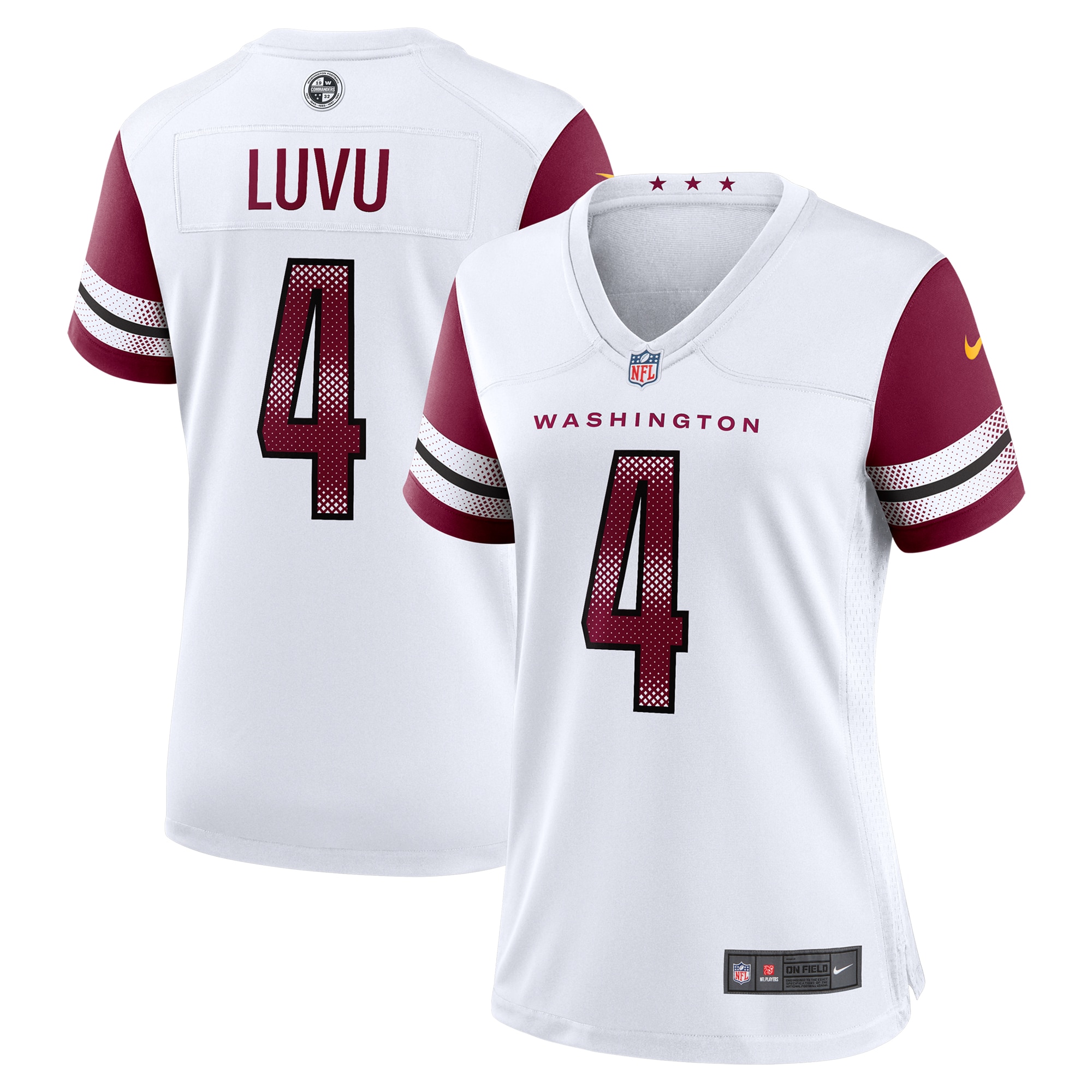 Women's Washington Commanders Frankie Luvu White Game Jersey JS7557 Saliibo