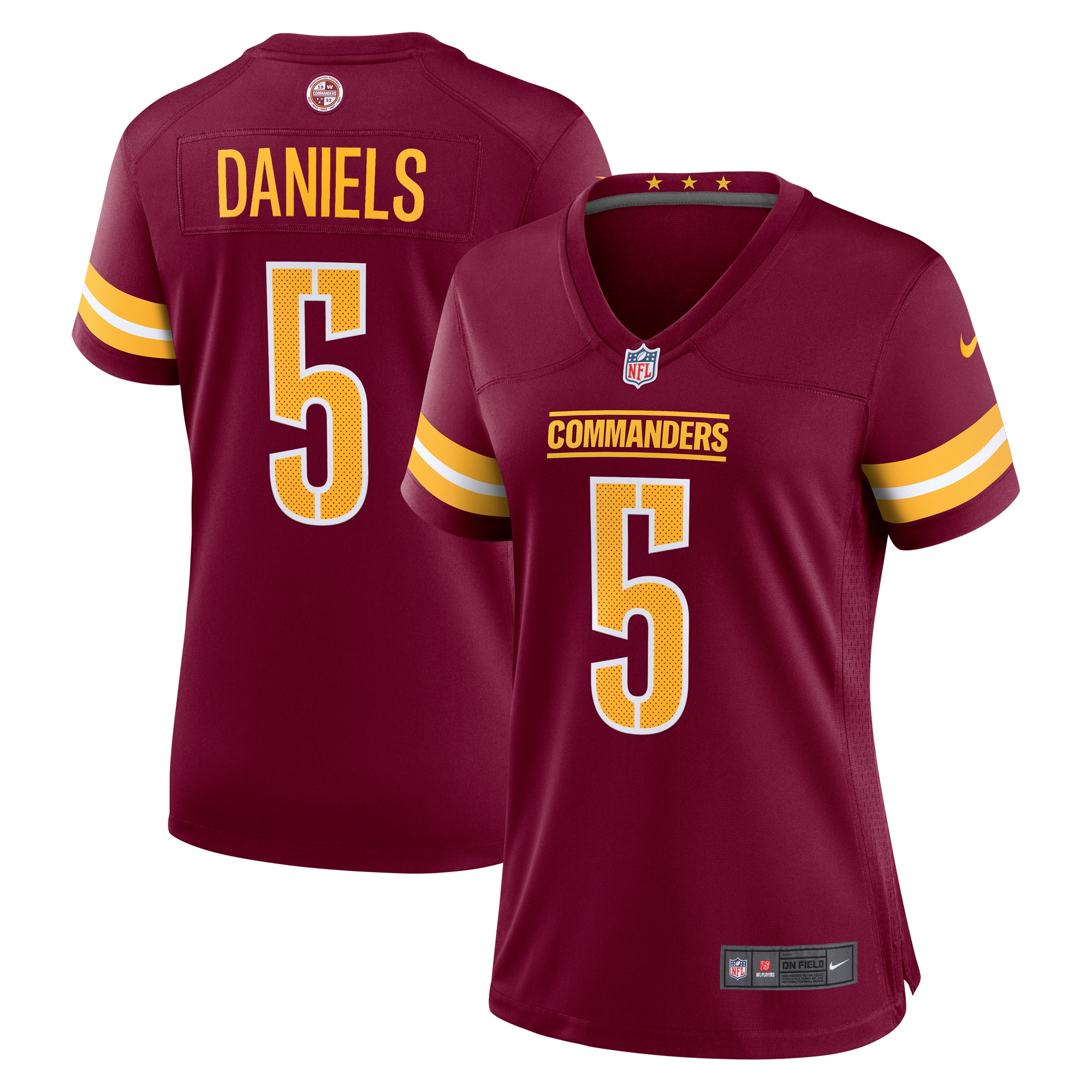 Women's Washington Commanders Jayden Daniels Burgundy Player Game Jersey JS1383 Saliibo
