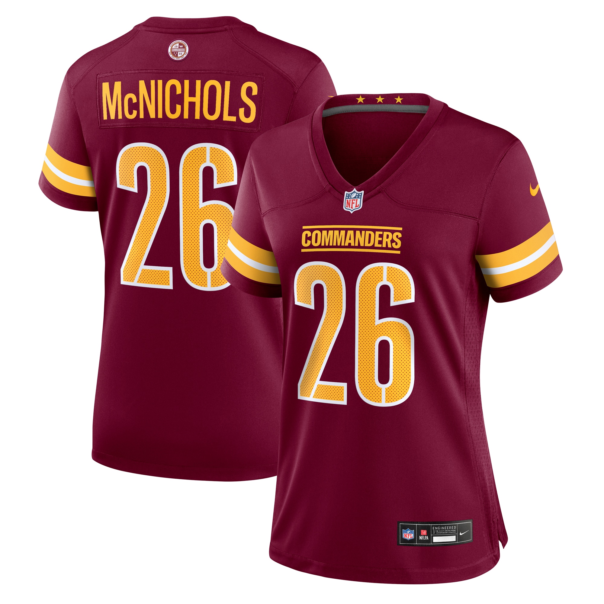 Women's Washington Commanders Jeremy McNichols Burgundy Game Jersey JS3793 Saliibo