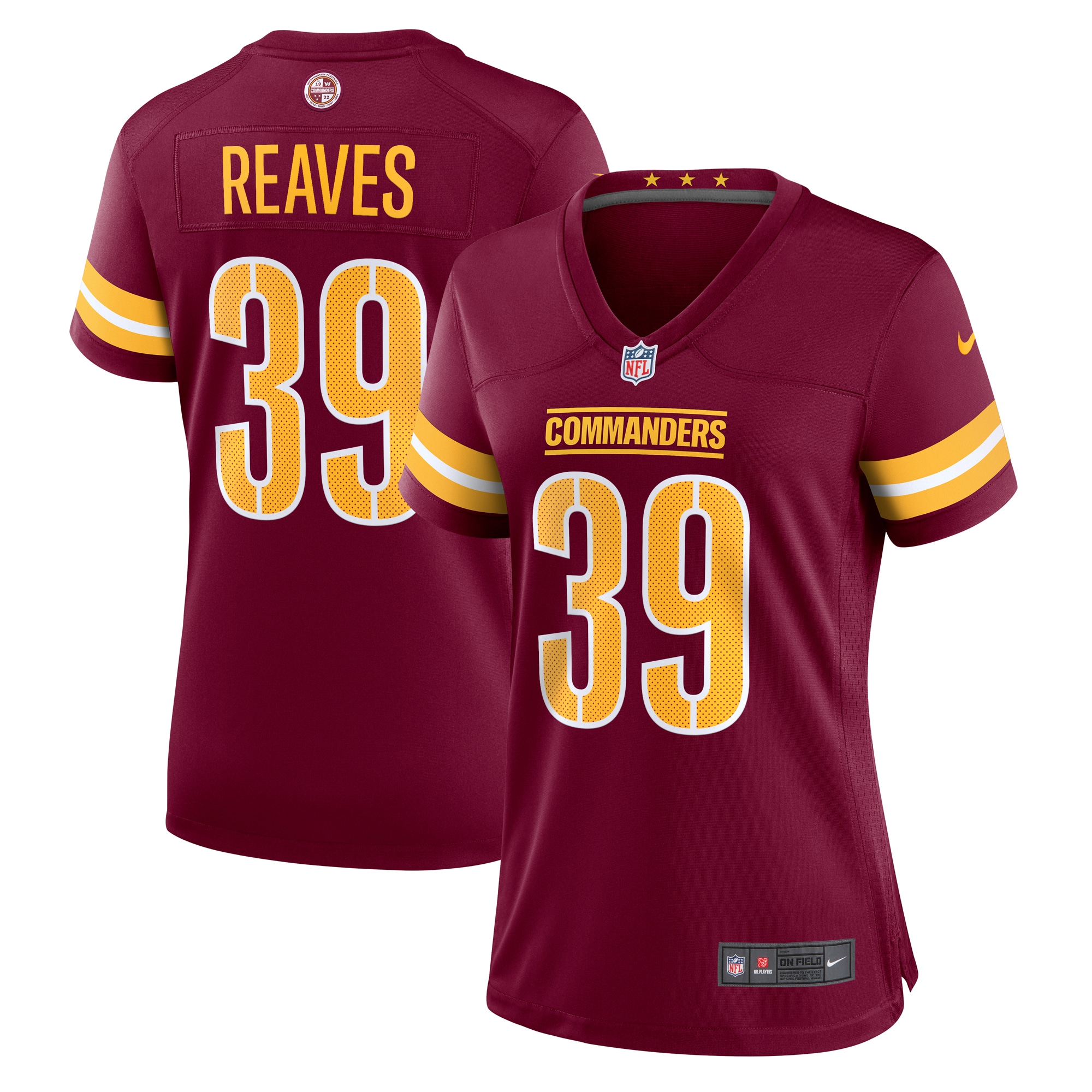 Women's Washington Commanders Jeremy Reaves Burgundy Game Jersey JS3238 Saliibo