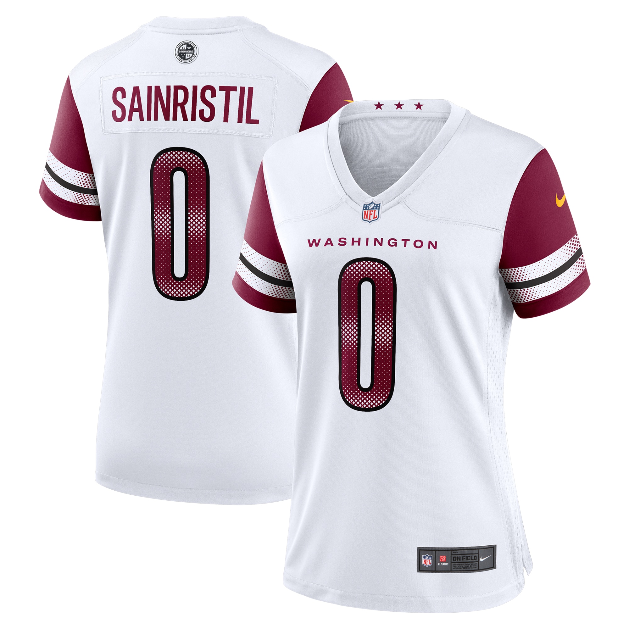 Women's Washington Commanders Mike Sainristil White Game Jersey JS4359 Saliibo