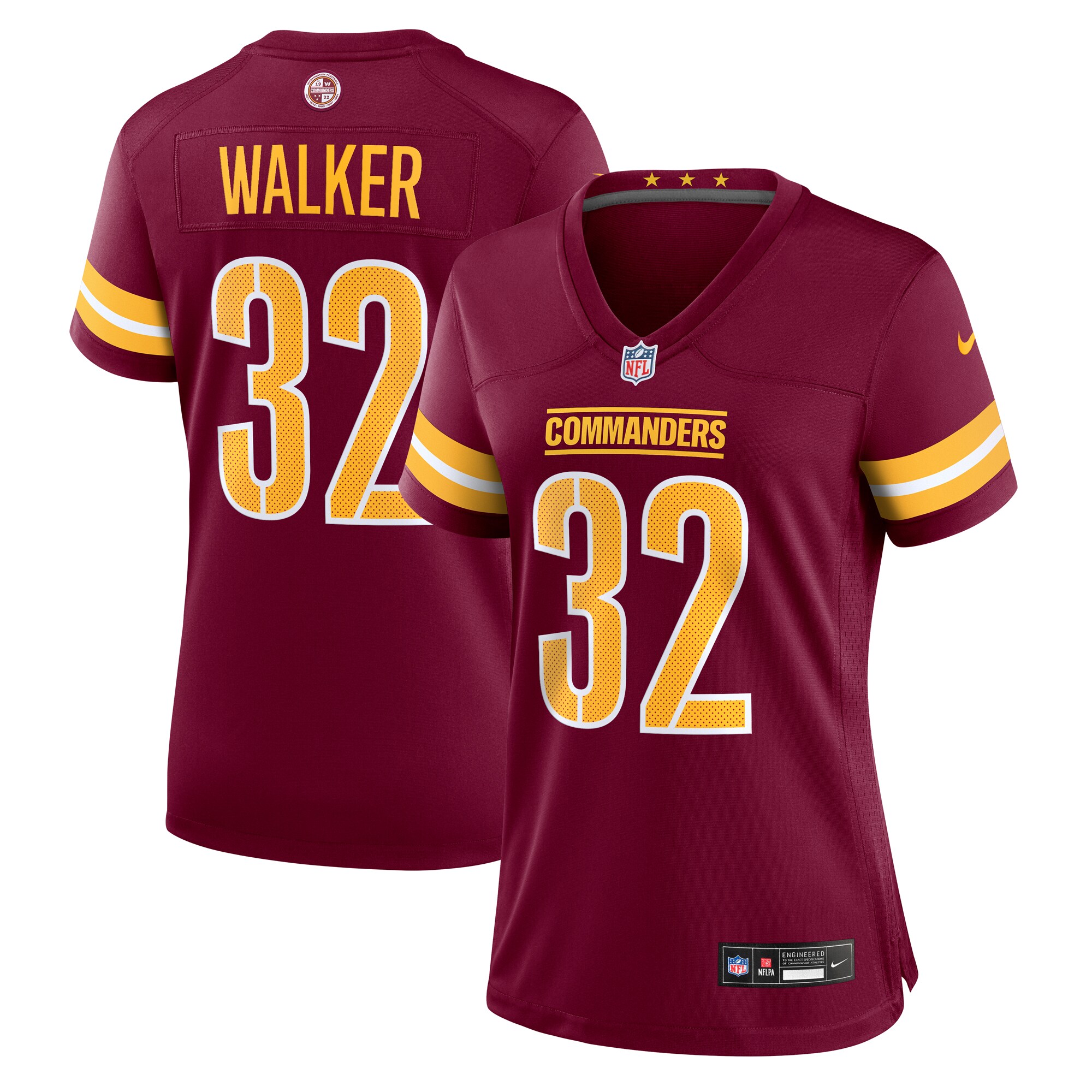 Women's Washington Commanders Mykal Walker Burgundy Game Jersey JS2156 Saliibo